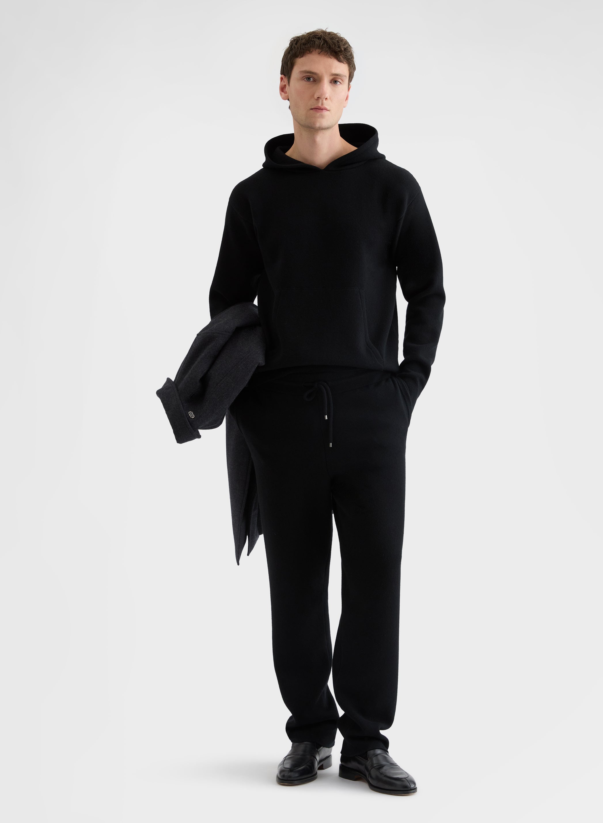 CASHMERE WOOL SILK JOGGERS BLACK