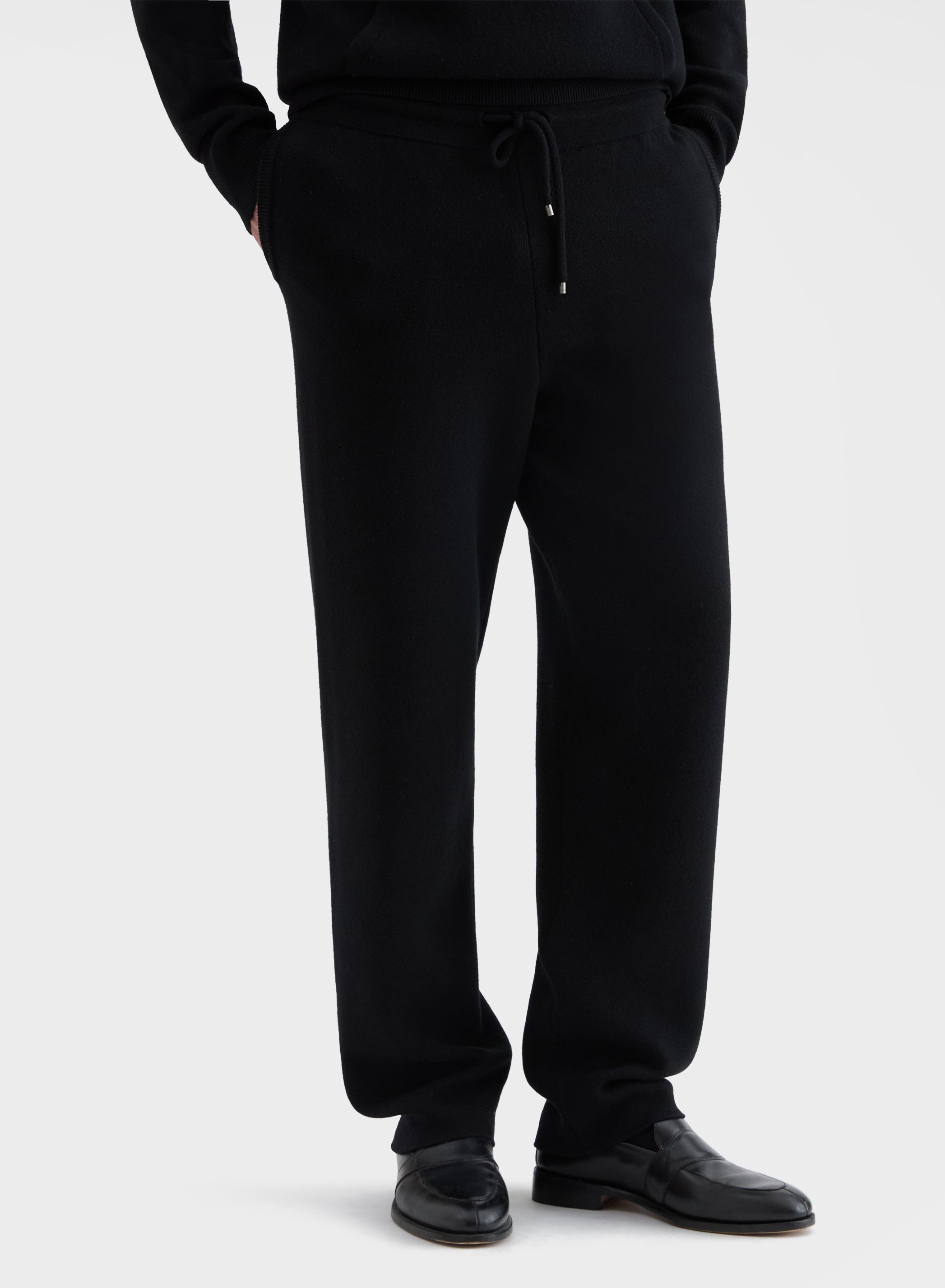 CASHMERE WOOL SILK JOGGERS BLACK