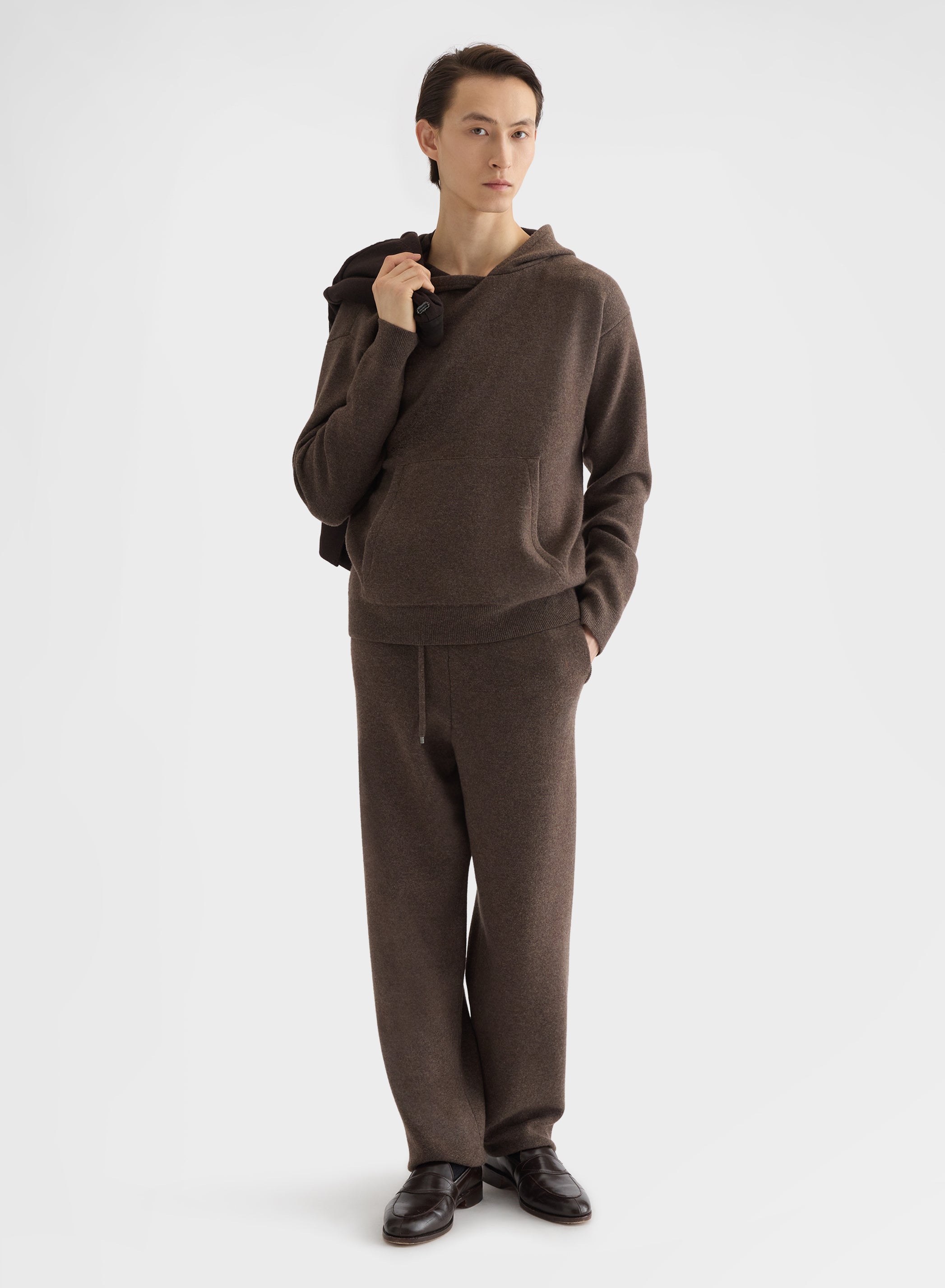 CASHMERE WOOL SILK JOGGERS MOCHA