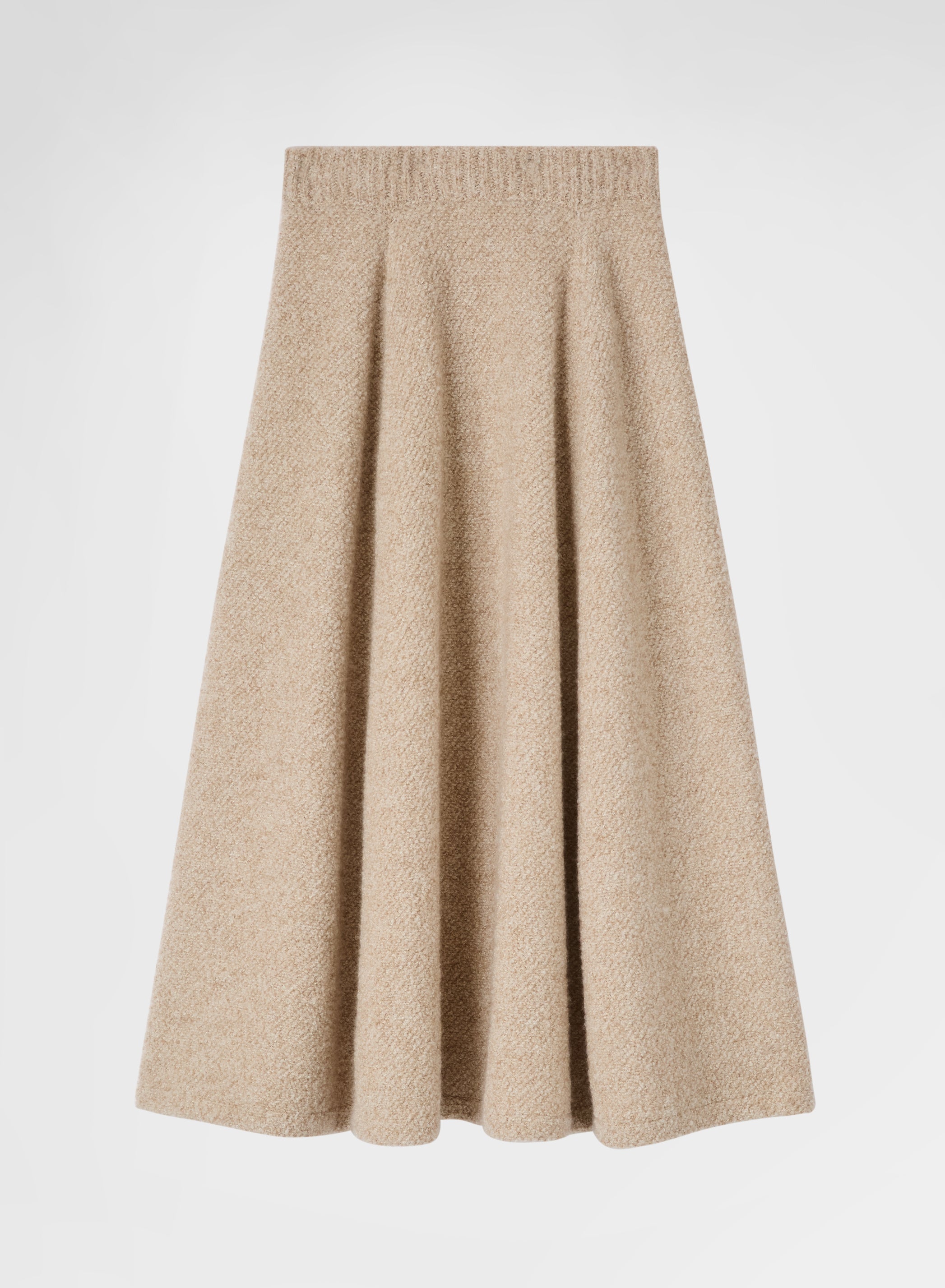 COCOON CASHMERE SILK BOUCLÉ SKIRT CHAMPAGNE