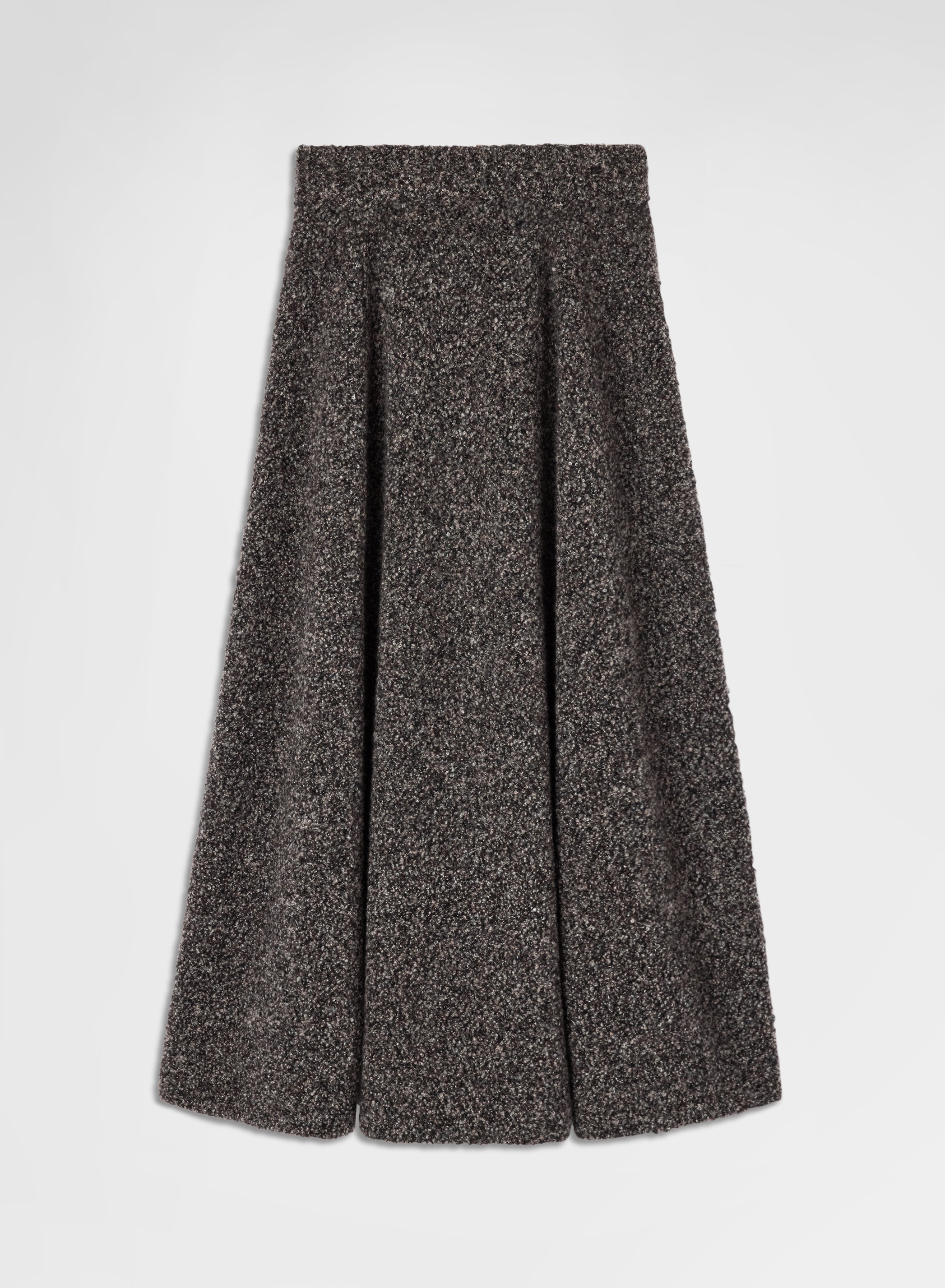 COCOON CASHMERE SILK BOUCLÉ SKIRT CHOCOLATE