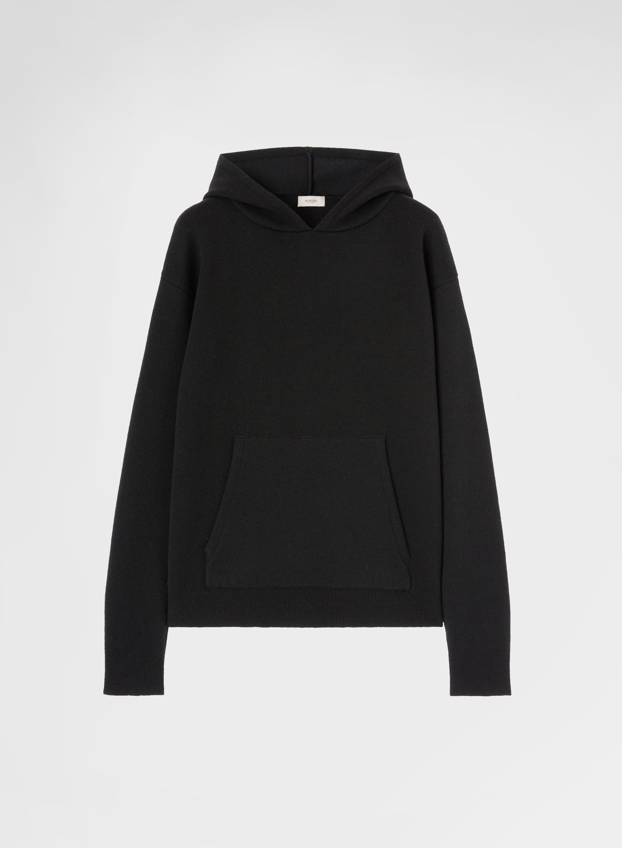 CASHMERE WOOL SILK HOODIE BLACK