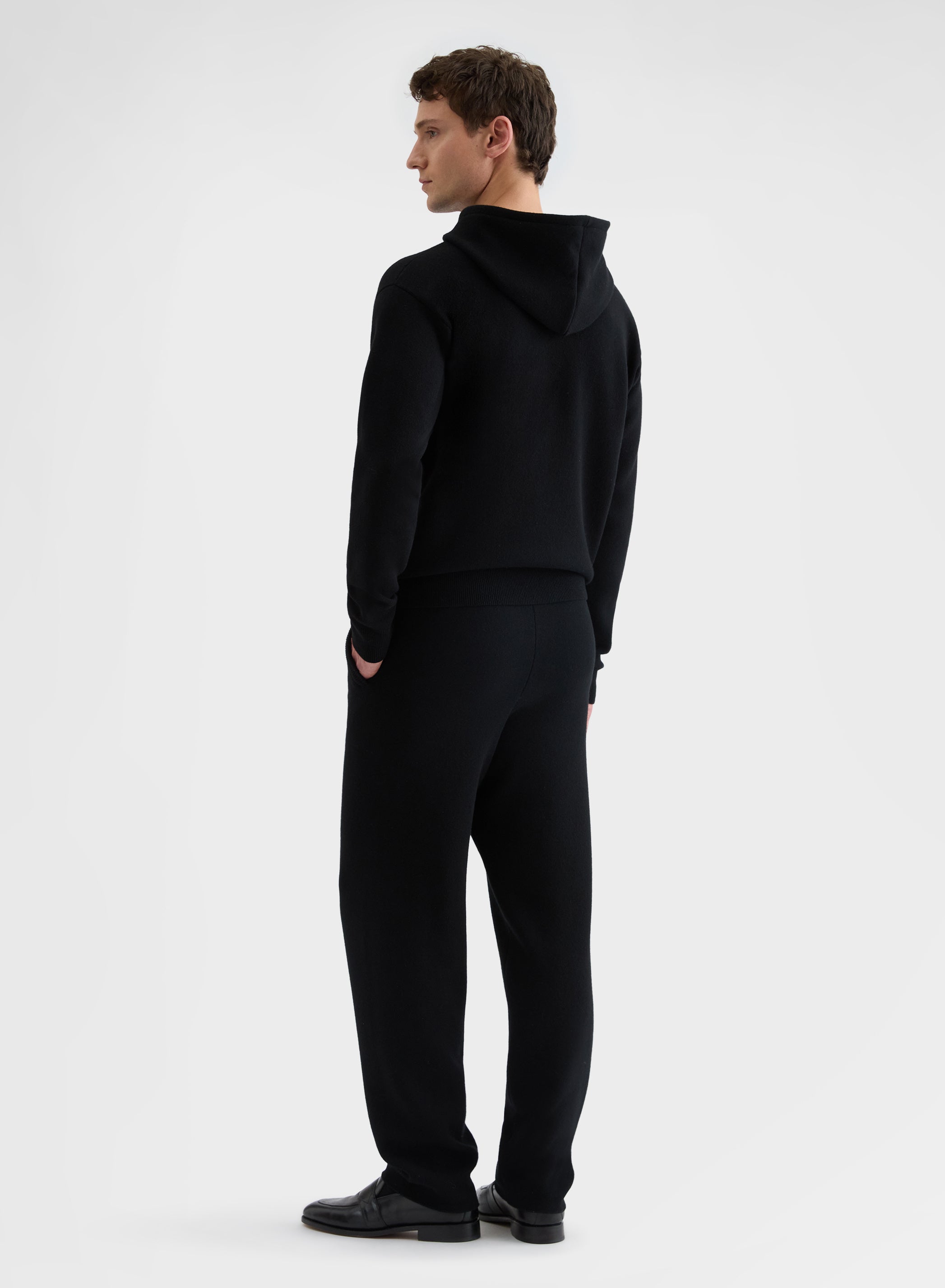 CASHMERE WOOL SILK HOODIE BLACK