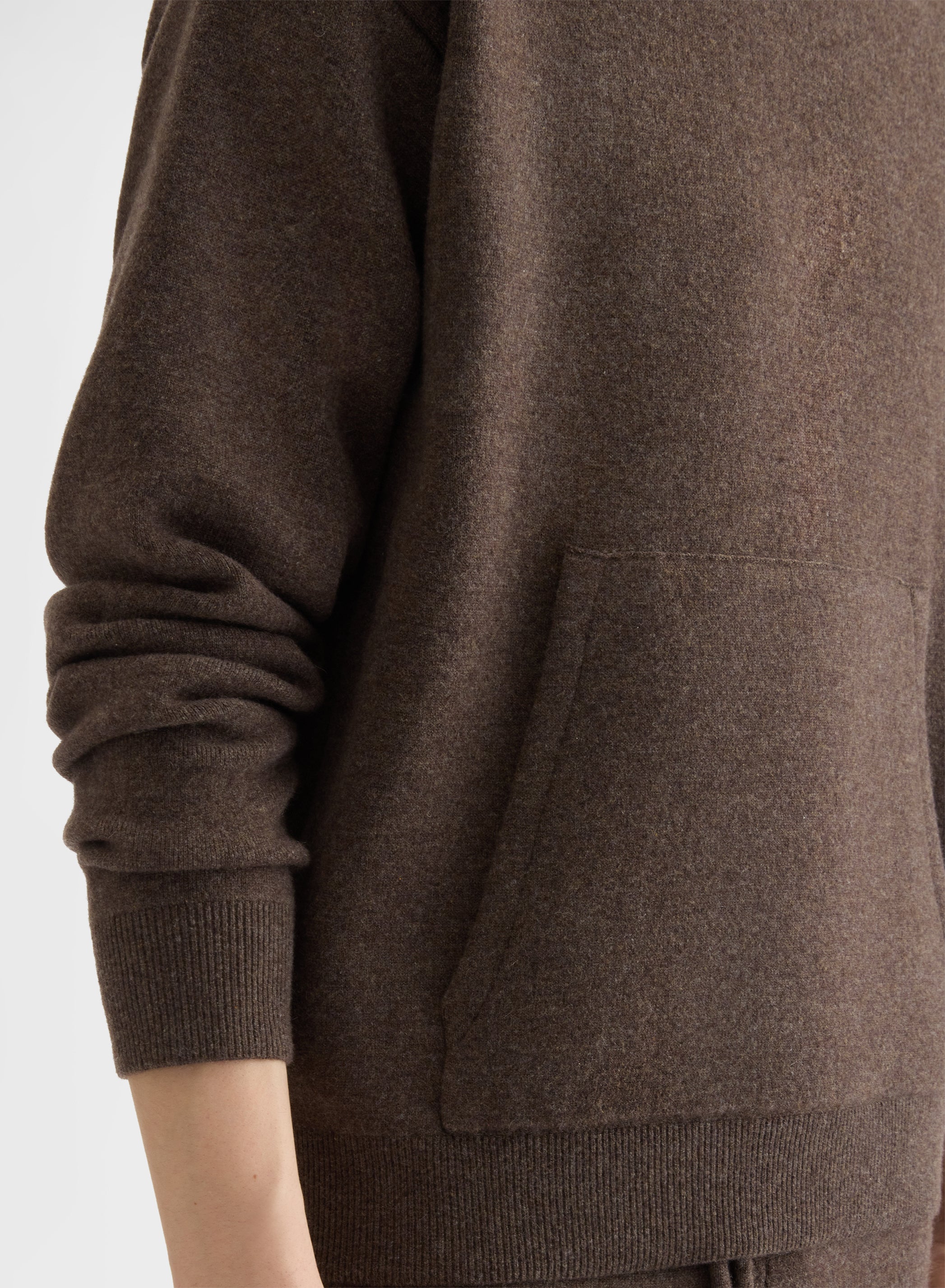 CASHMERE WOOL SILK HOODIE MOCHA