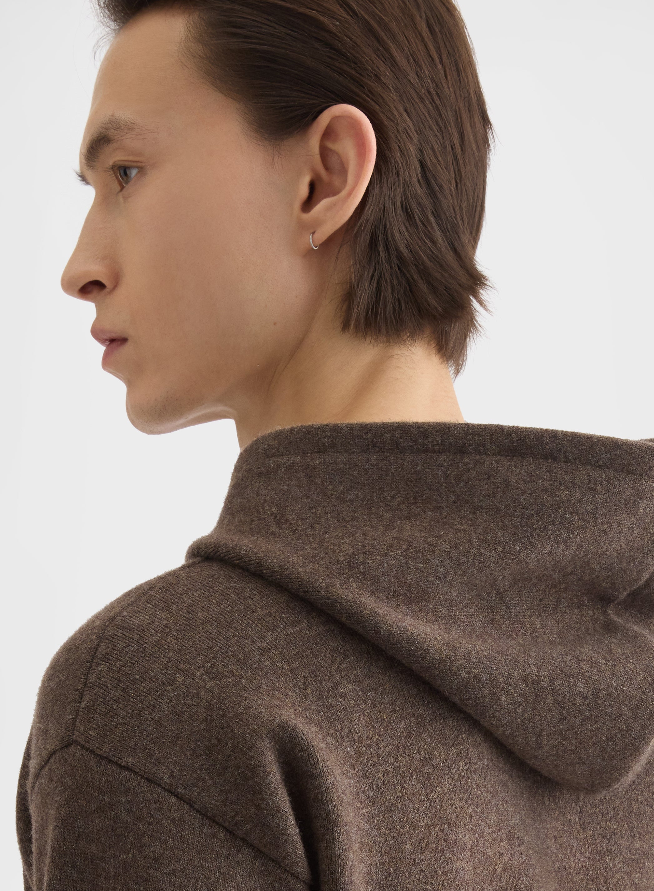 CASHMERE WOOL SILK HOODIE MOCHA