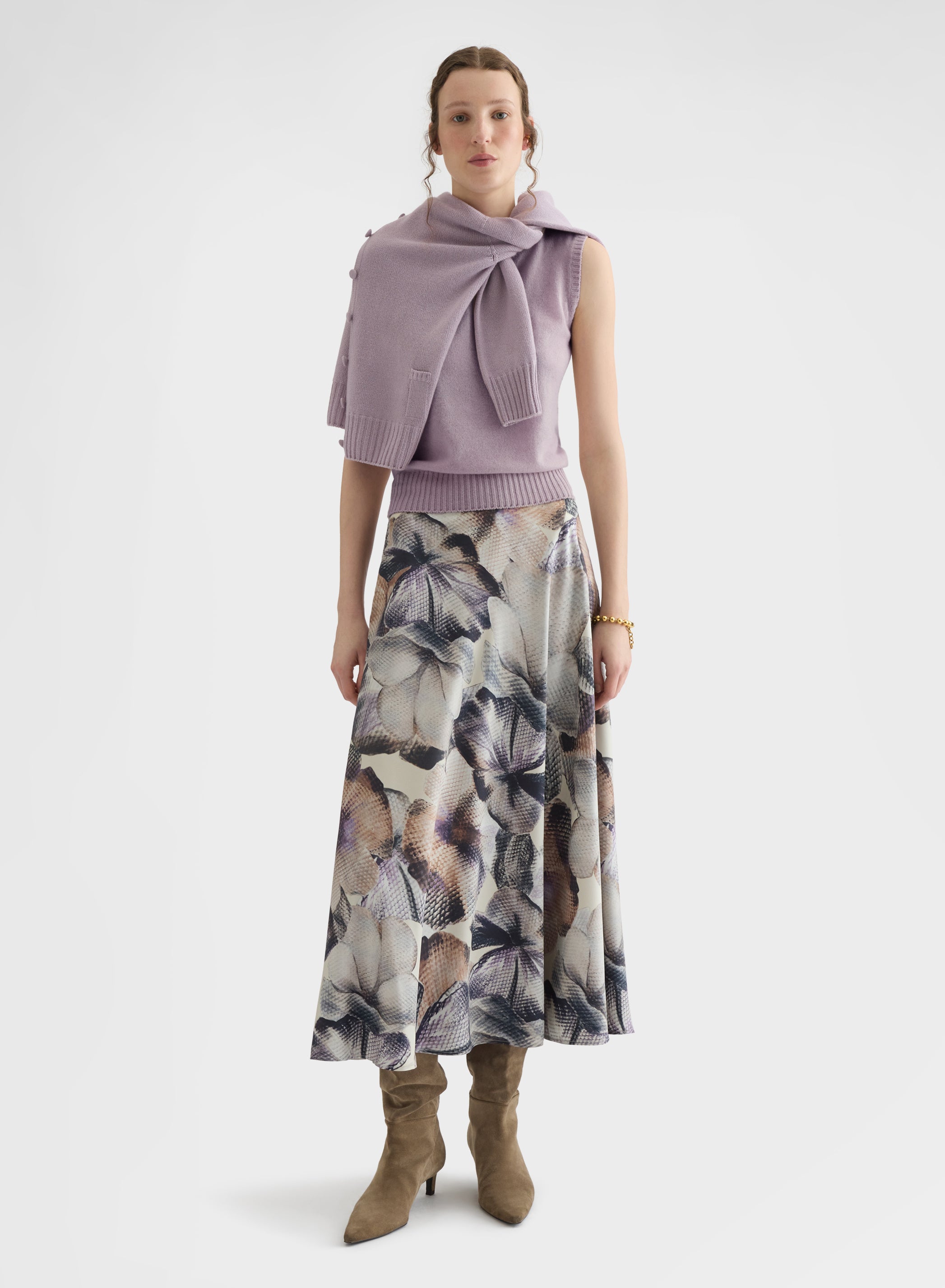 LIPSTICK CREWNECK TOP CASHMERE MAUVE
