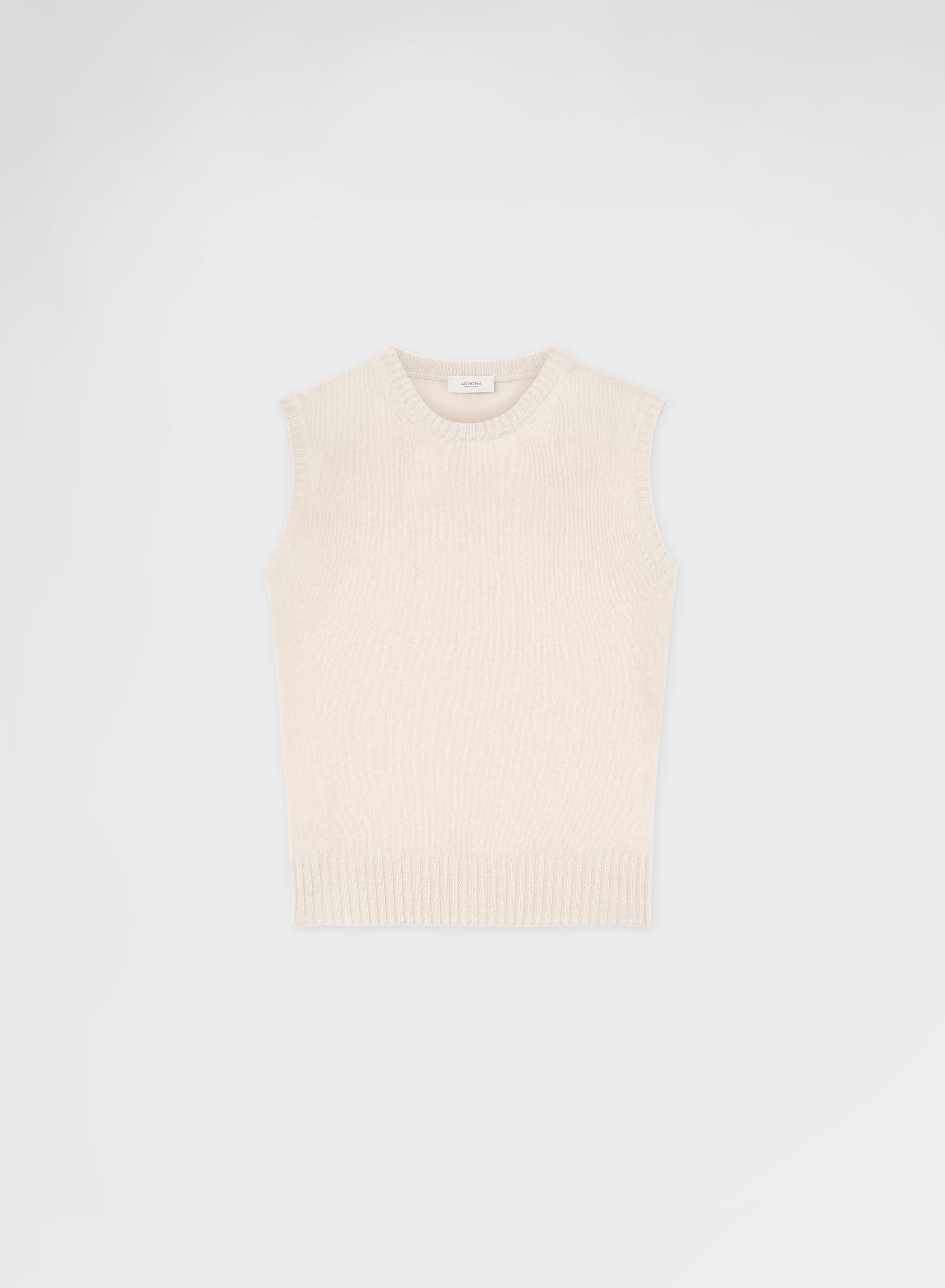 LIPSTICK CREWNECK TOP CASHMERE GREIGE