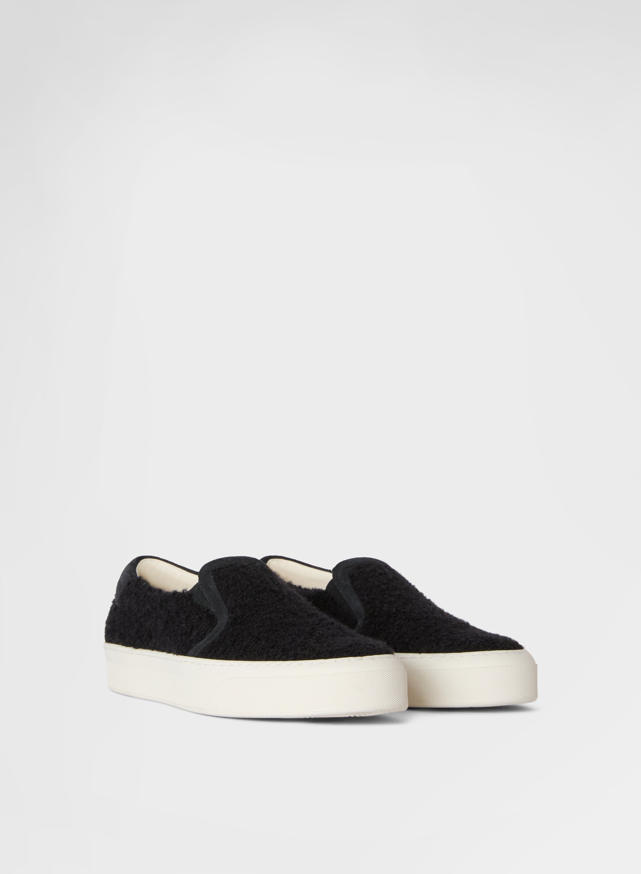 SHIMMERING BOUCLE SLIP ON BLACK