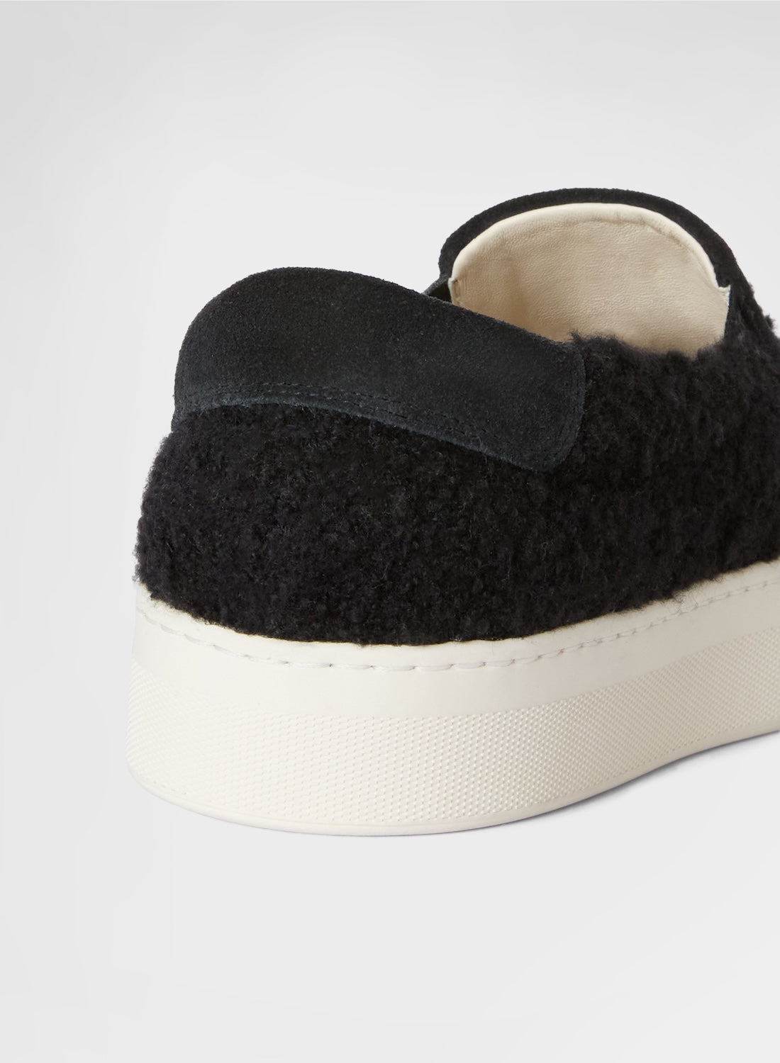 SHIMMERING BOUCLE SLIP ON BLACK