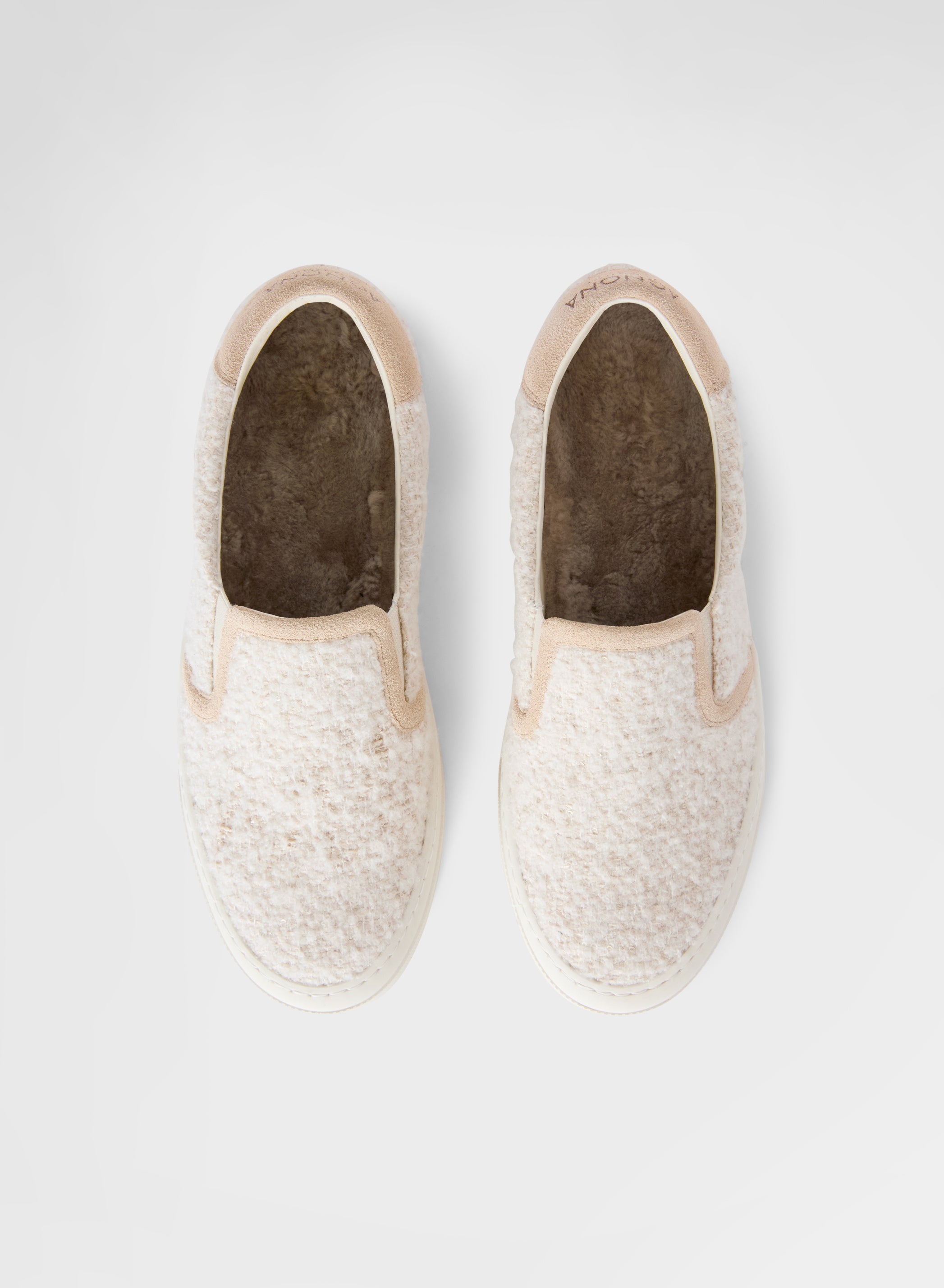 SHIMMERING BOUCLE SLIP ON SNOW