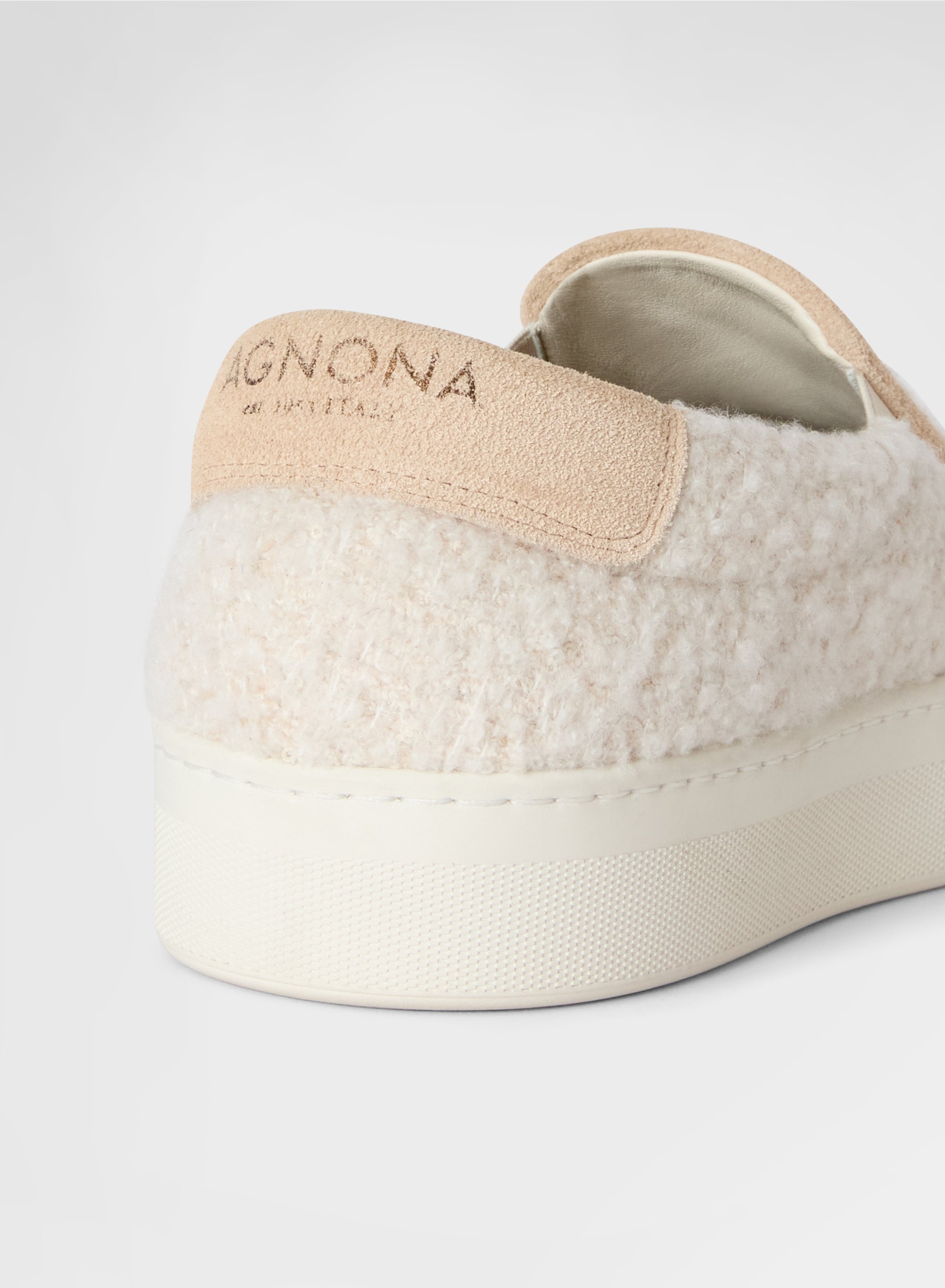 SHIMMERING BOUCLE SLIP ON SNOW