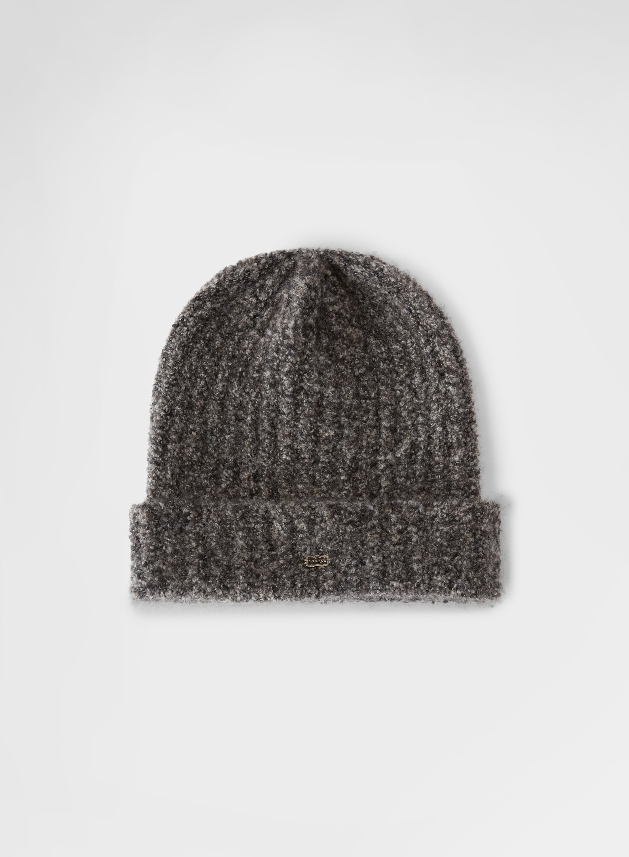 CASHMERE SILK BOUCLE BEANIE CHOCOLATE