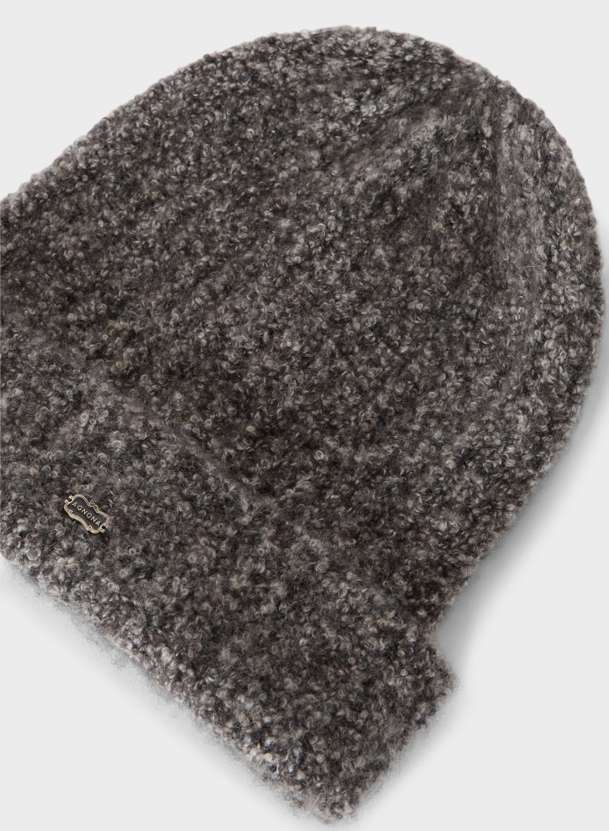 CASHMERE SILK BOUCLE BEANIE CHOCOLATE