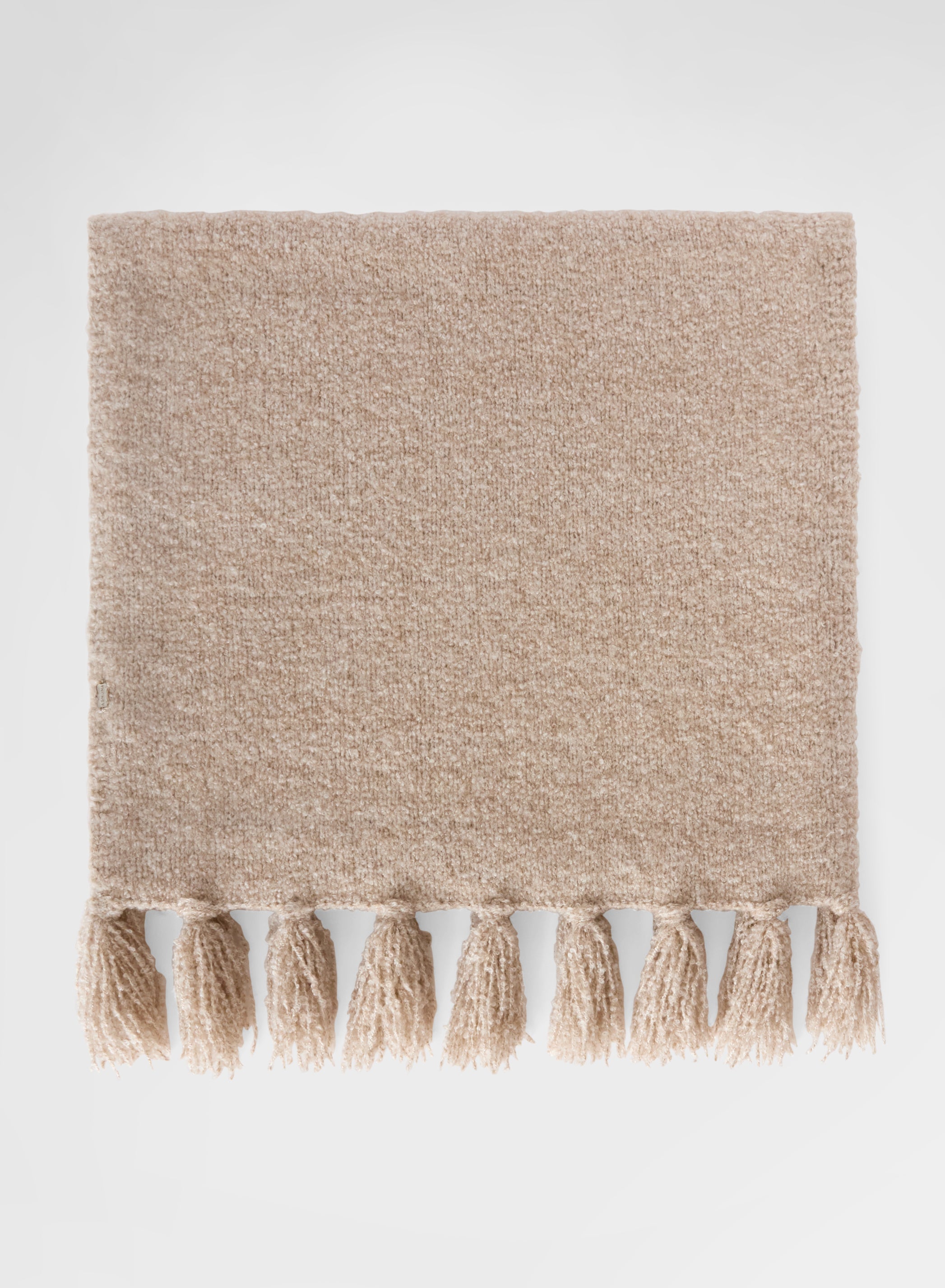 COCOON CASHMERE SILK BOUCLÉ SCARF CHAMPAGNE