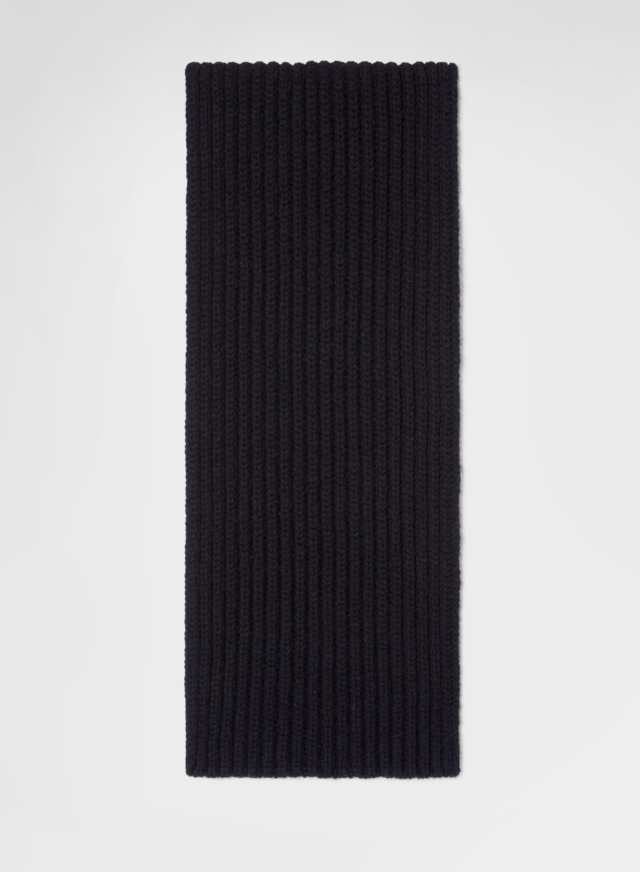 CASHMERE ENGLISH RIB KNITTED SCARF NIGHT