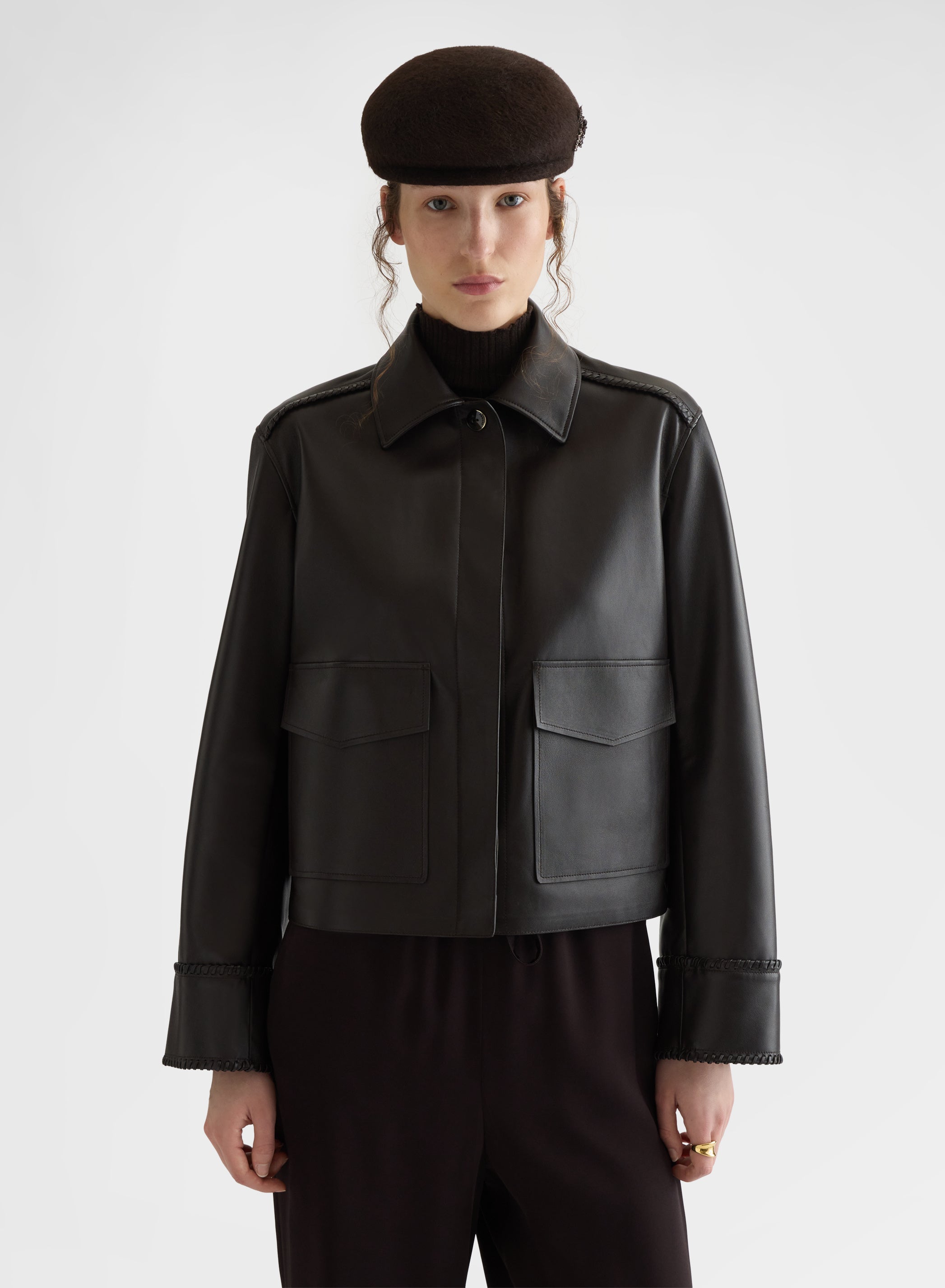 BONDED NAPPA JACKET EBONY