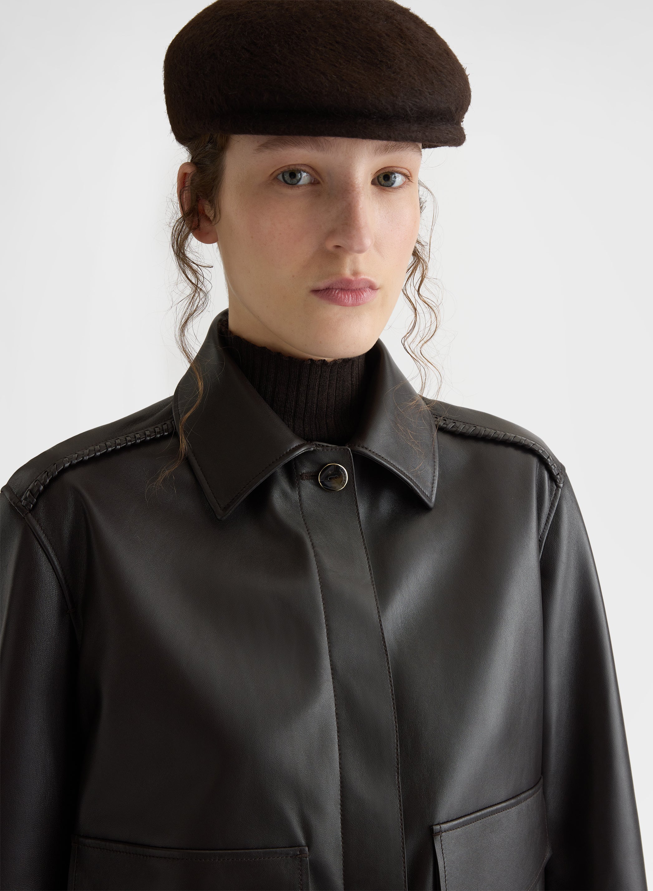 BONDED NAPPA JACKET EBONY