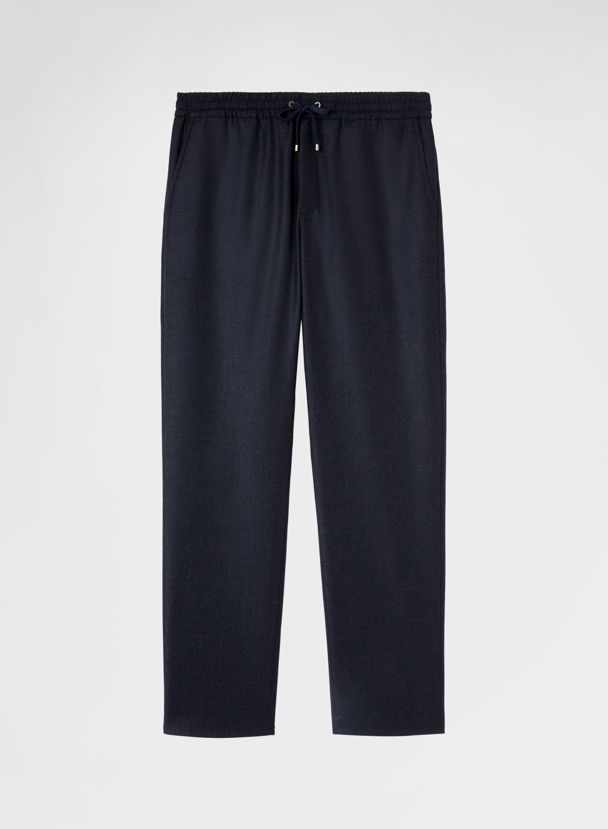 LIGHT WOOL FLANNEL JOGGER STRAIGHT TROUSERS NIGHT