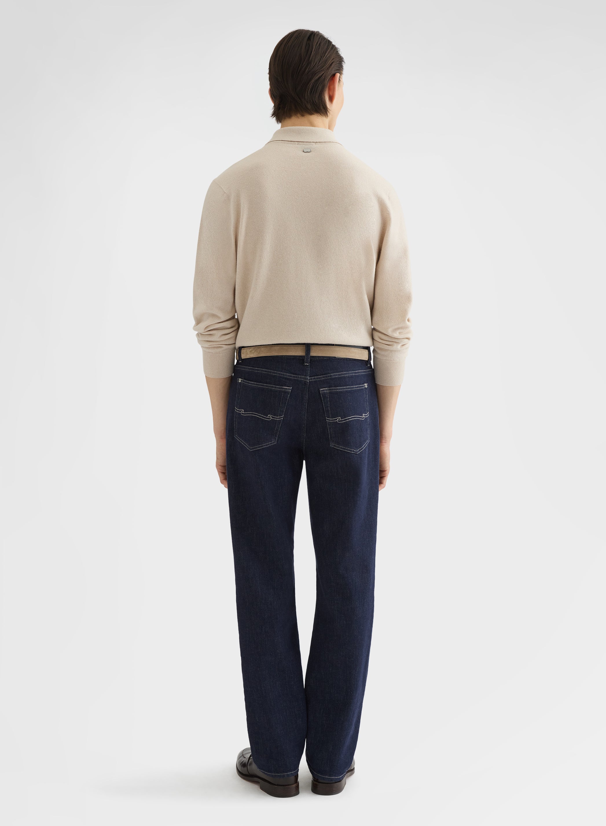 COTTON CASHMERE DENIM TROUSERS NIGHT