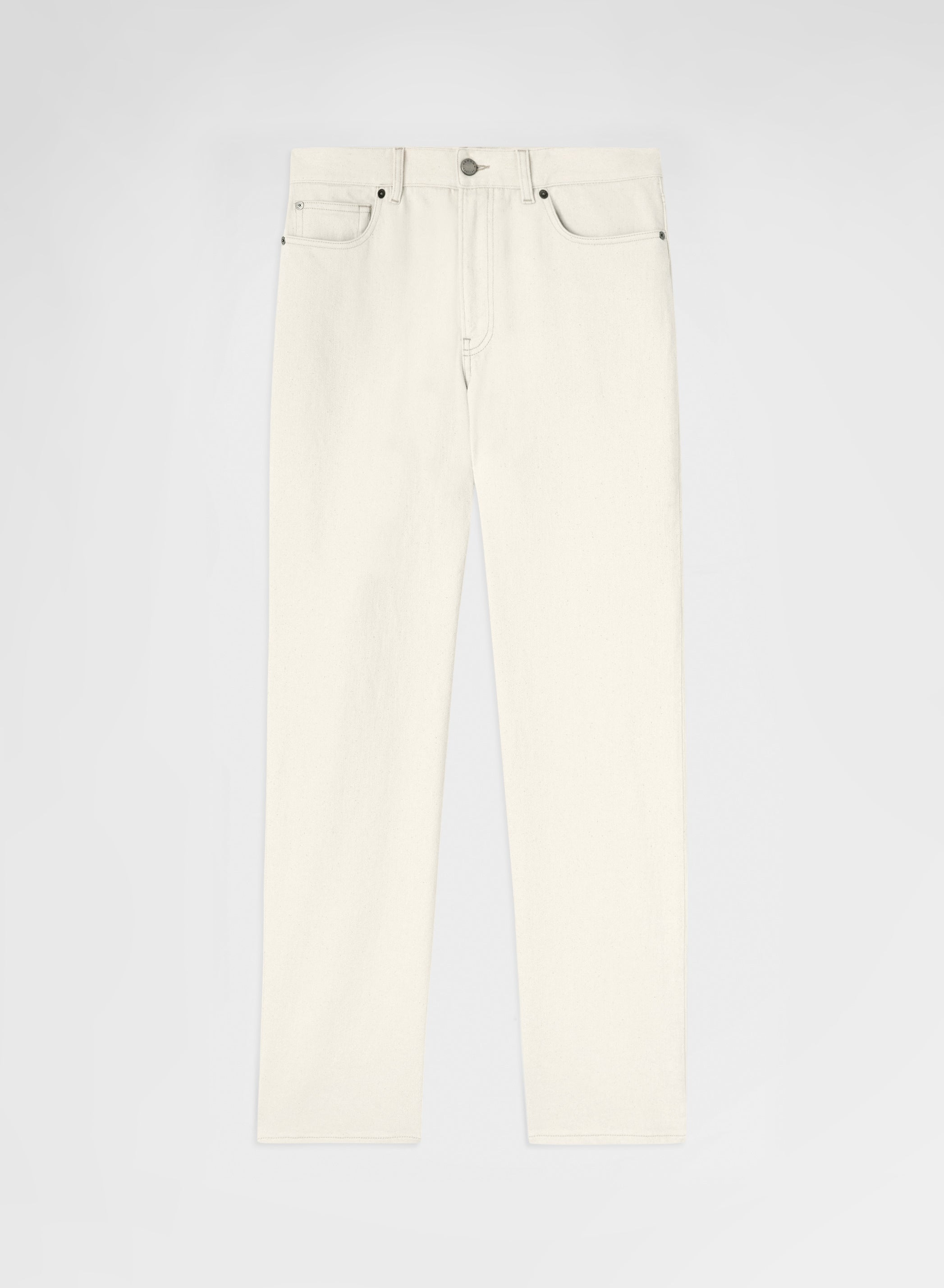 COTTON CASHMERE DENIM 5 POCKET STRAIGHT TROUSERS