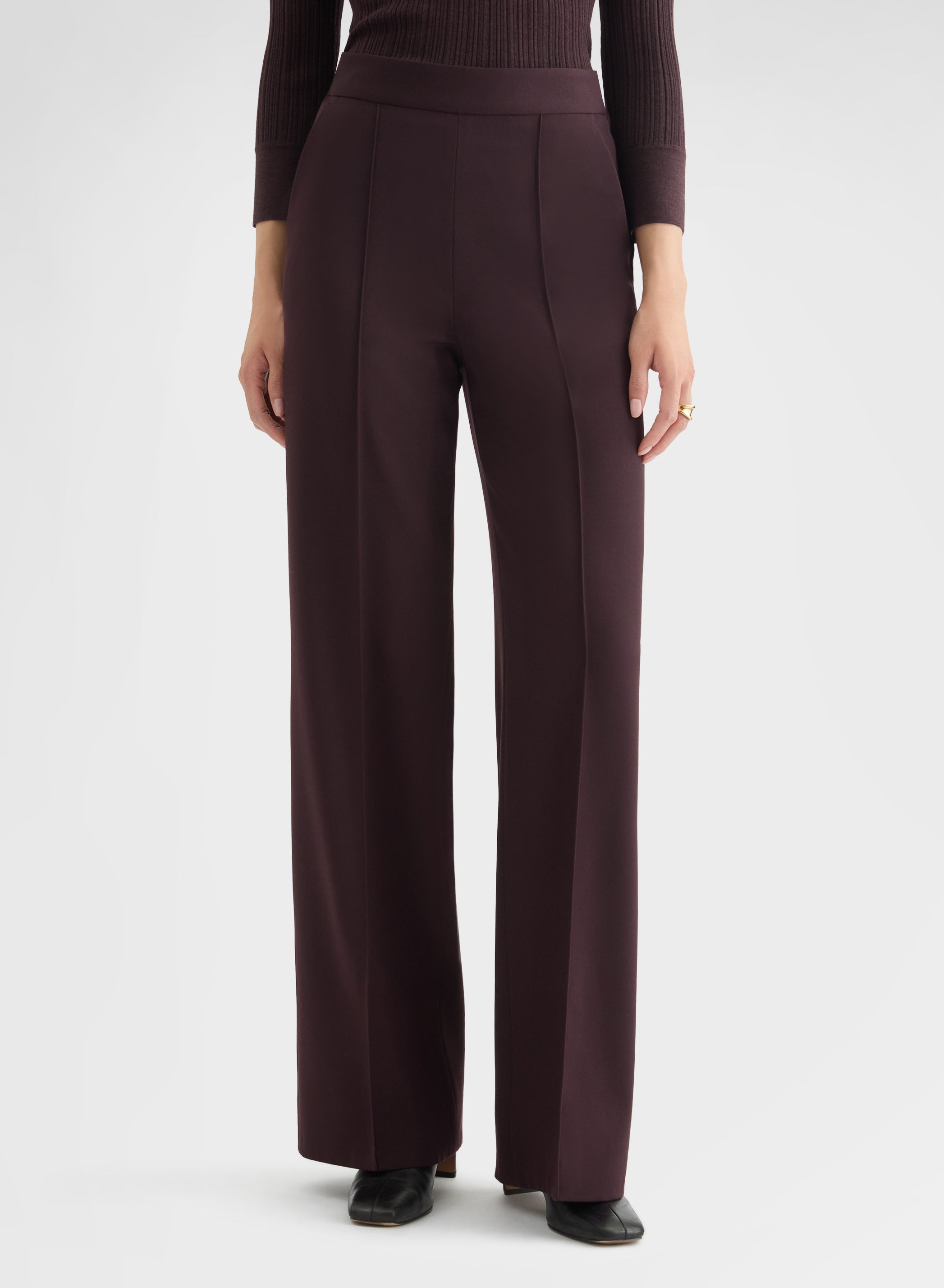 FLUID WOOL NEW YORK STRAIGHT PANTS BURGUNDY