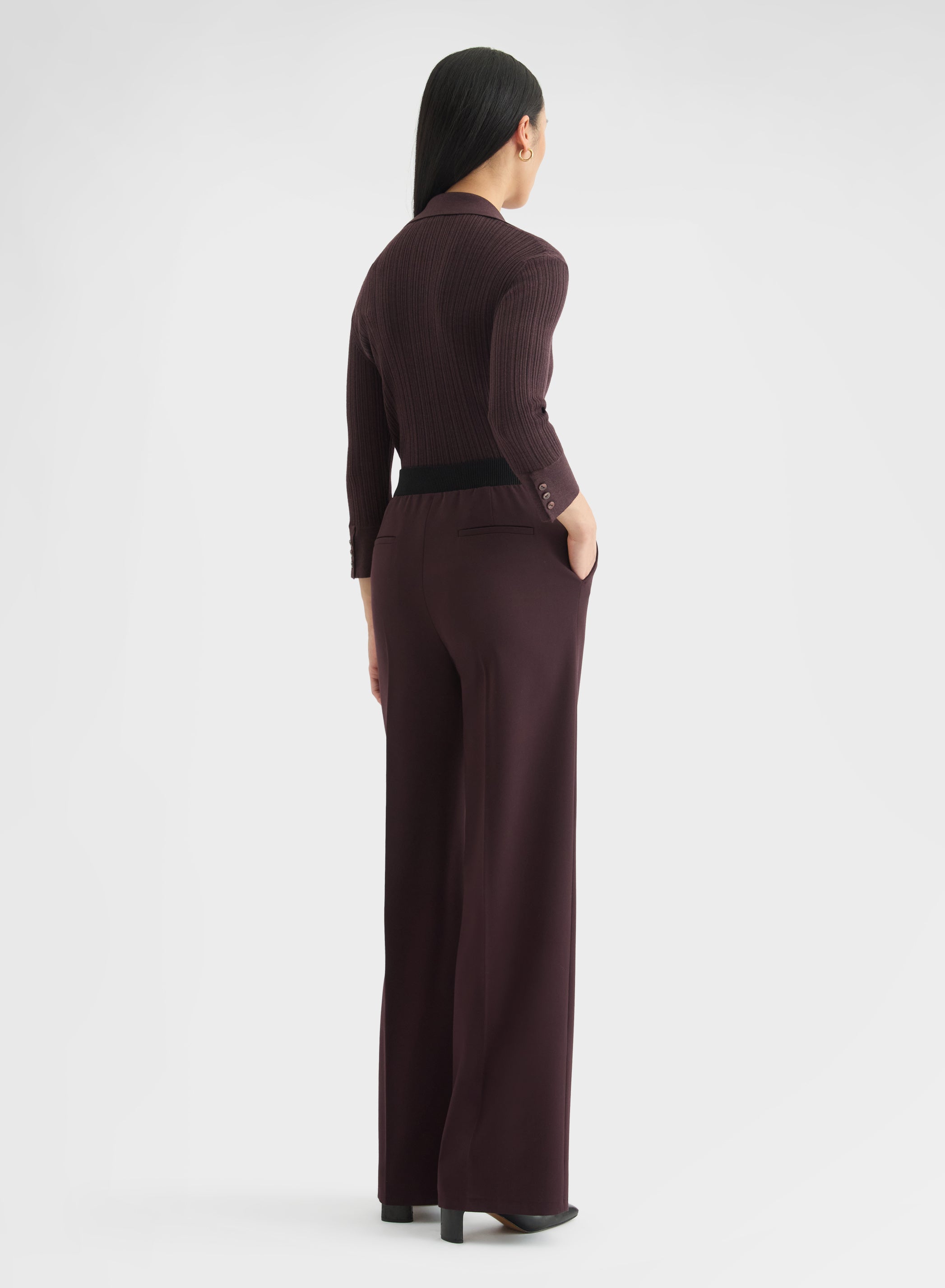 FLUID WOOL NEW YORK STRAIGHT PANTS BURGUNDY