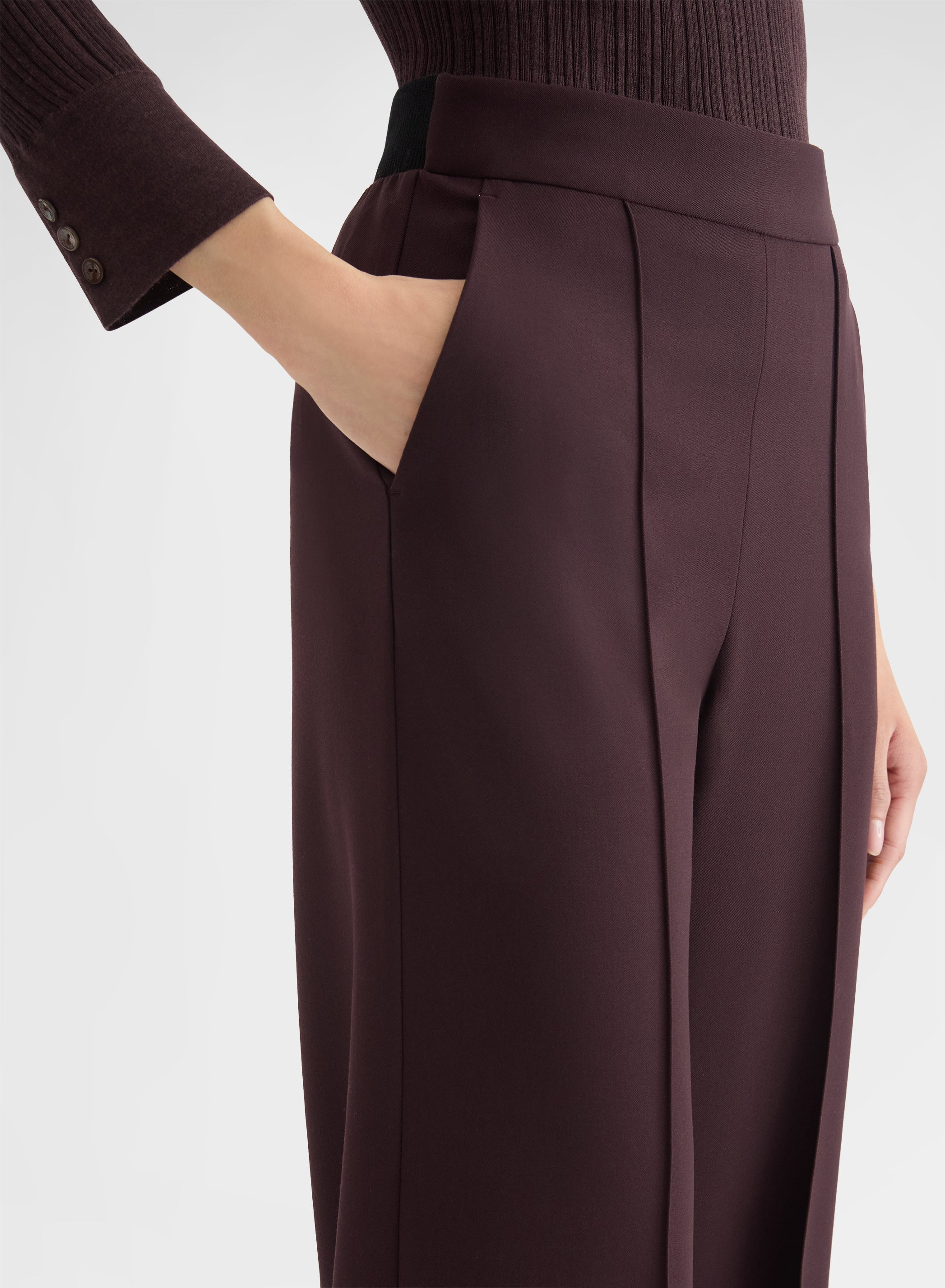 FLUID WOOL NEW YORK STRAIGHT PANTS BURGUNDY