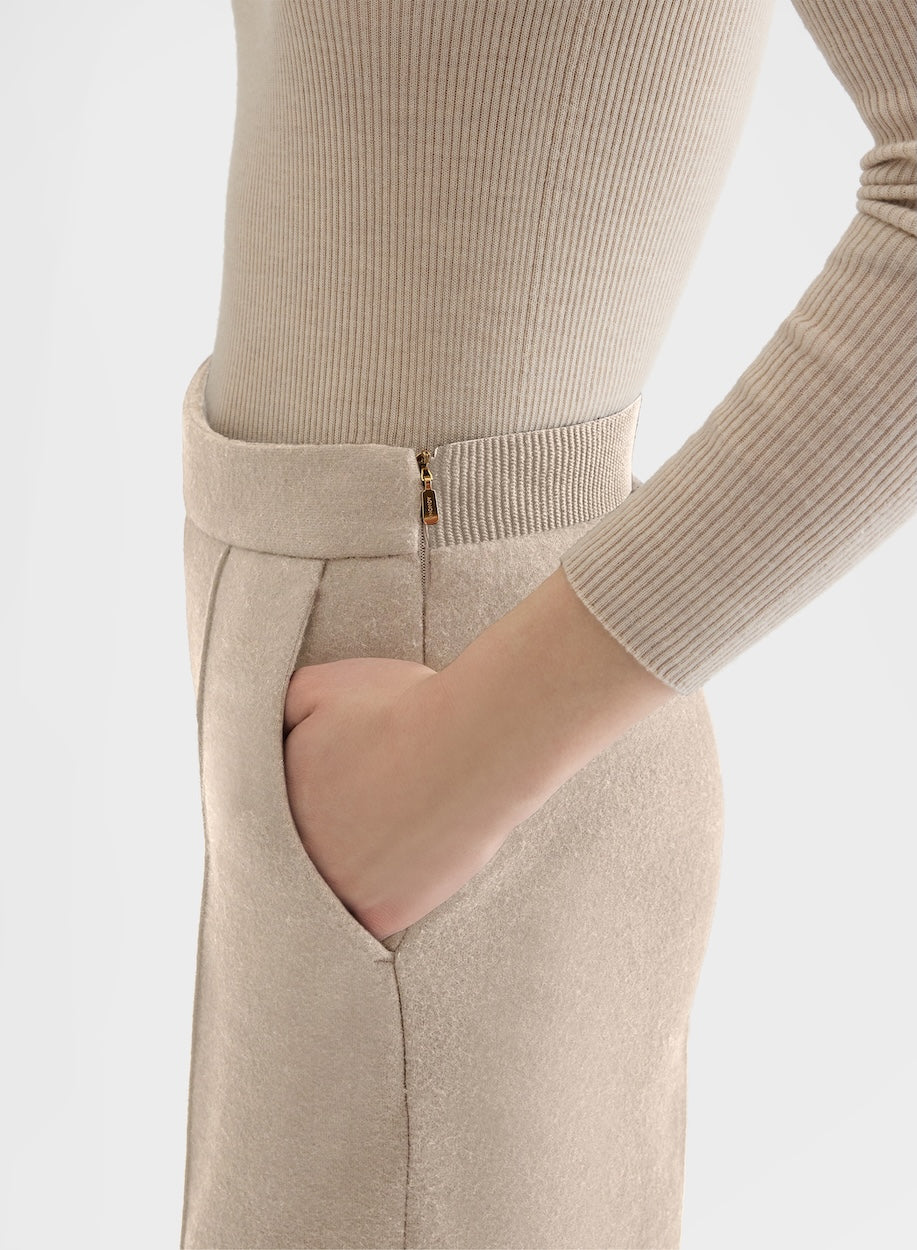 NEW YORK STRAIGHT PANTS B-JERSEY DOUBLE FACE LIGHT BEIGE