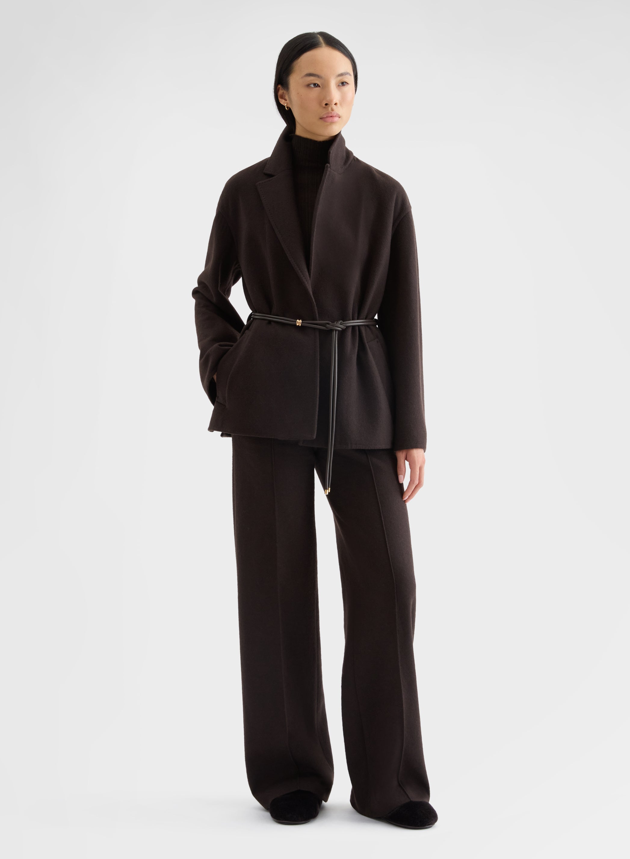 NEW YORK STRAIGHT PANTS B-JERSEY DOUBLE FACE CHOCOLATE