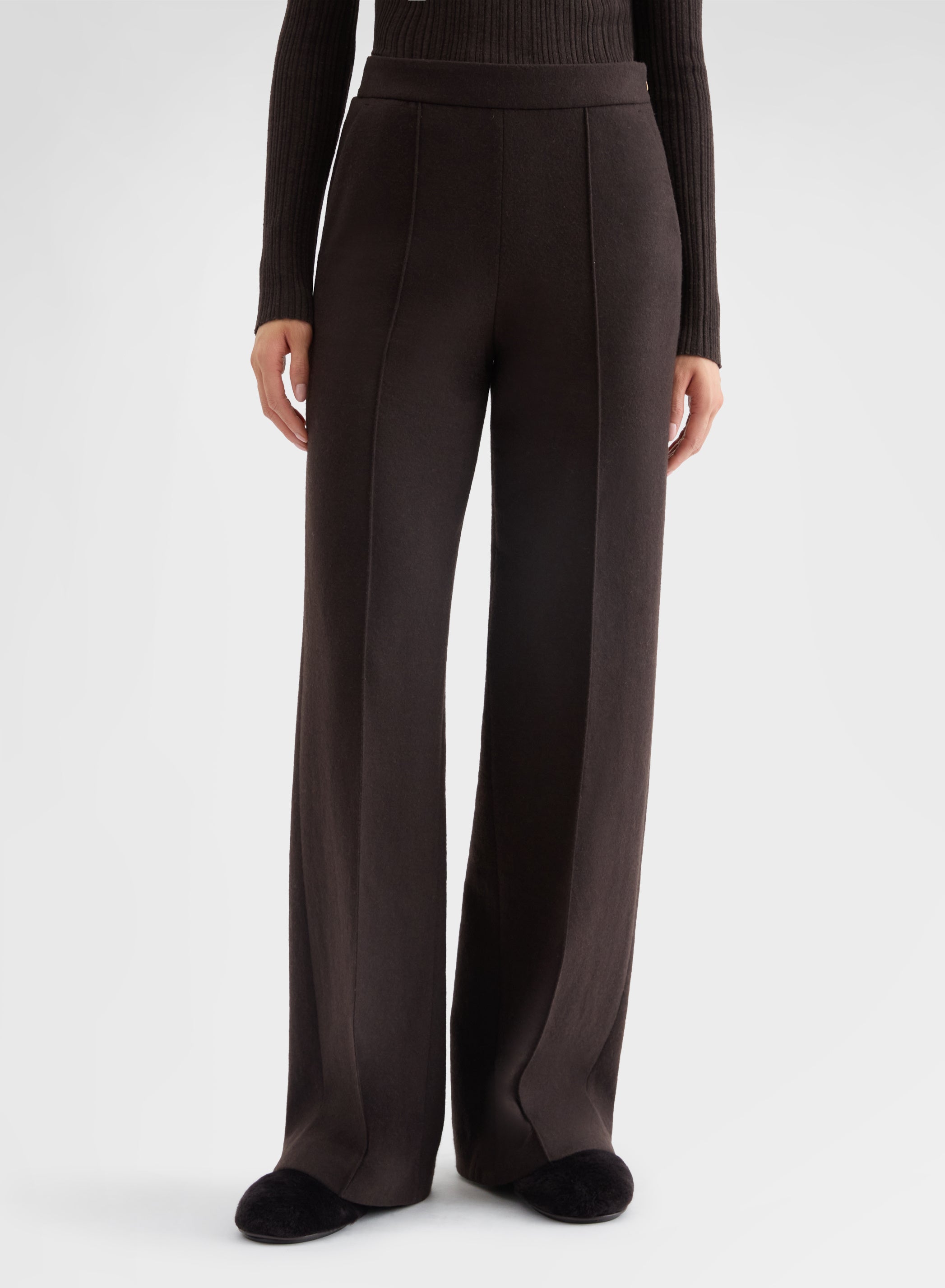 NEW YORK STRAIGHT PANTS B-JERSEY DOUBLE FACE CHOCOLATE