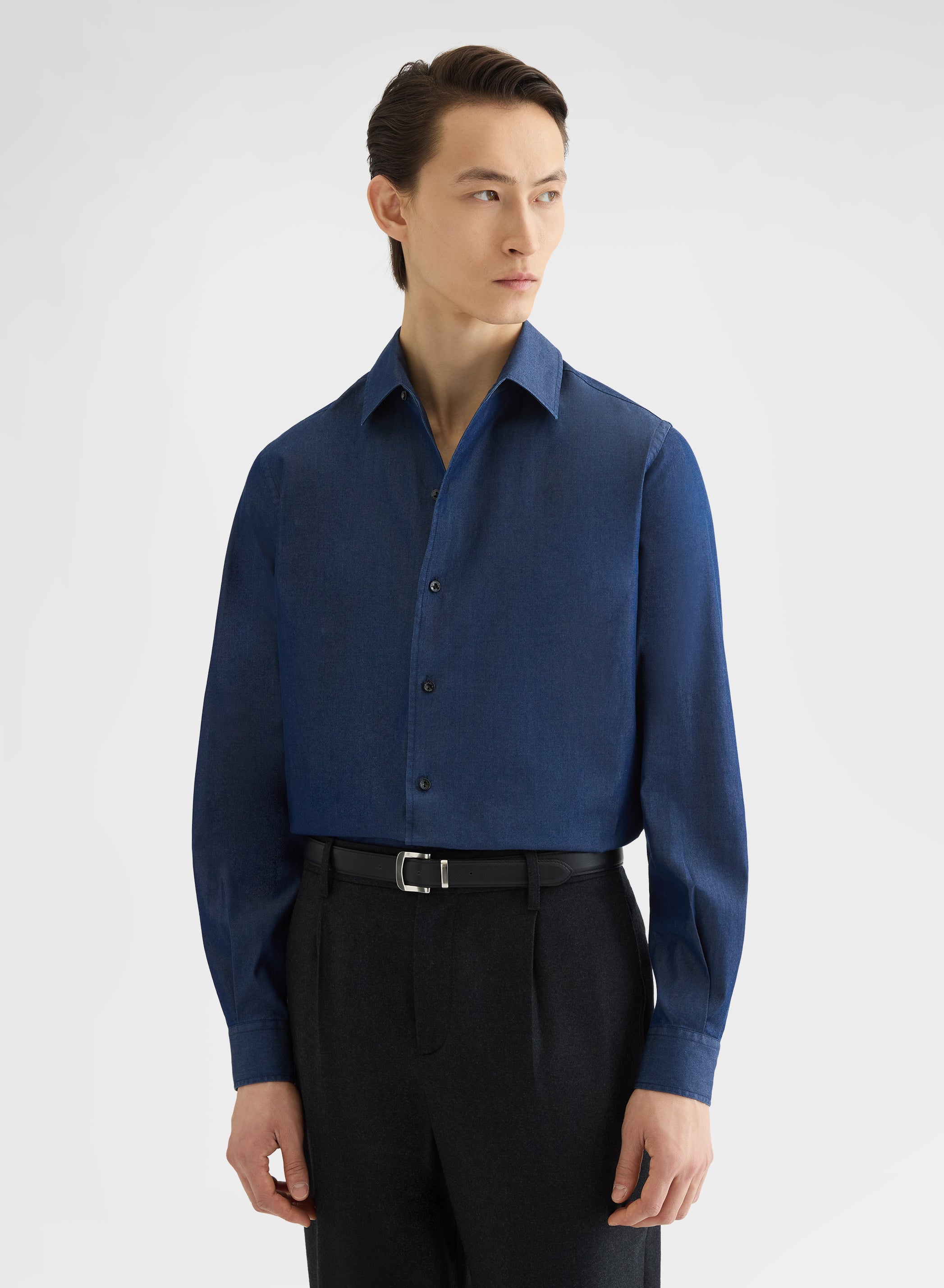 LIGHT DENIM ONE PIECE COLLAR SHIRT NIGHT