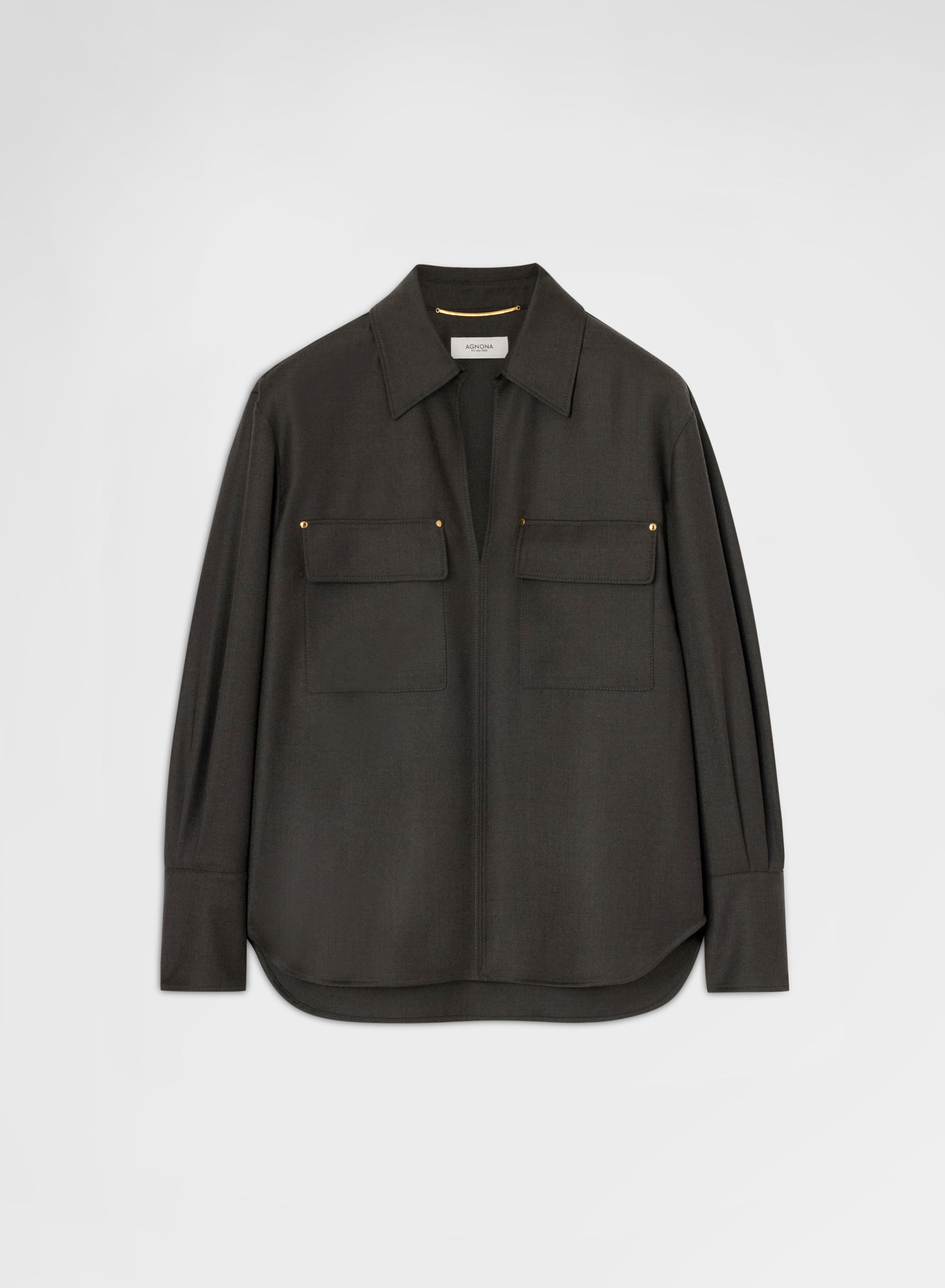 LIGHT WOOL FLANNEL POLO SHIRT