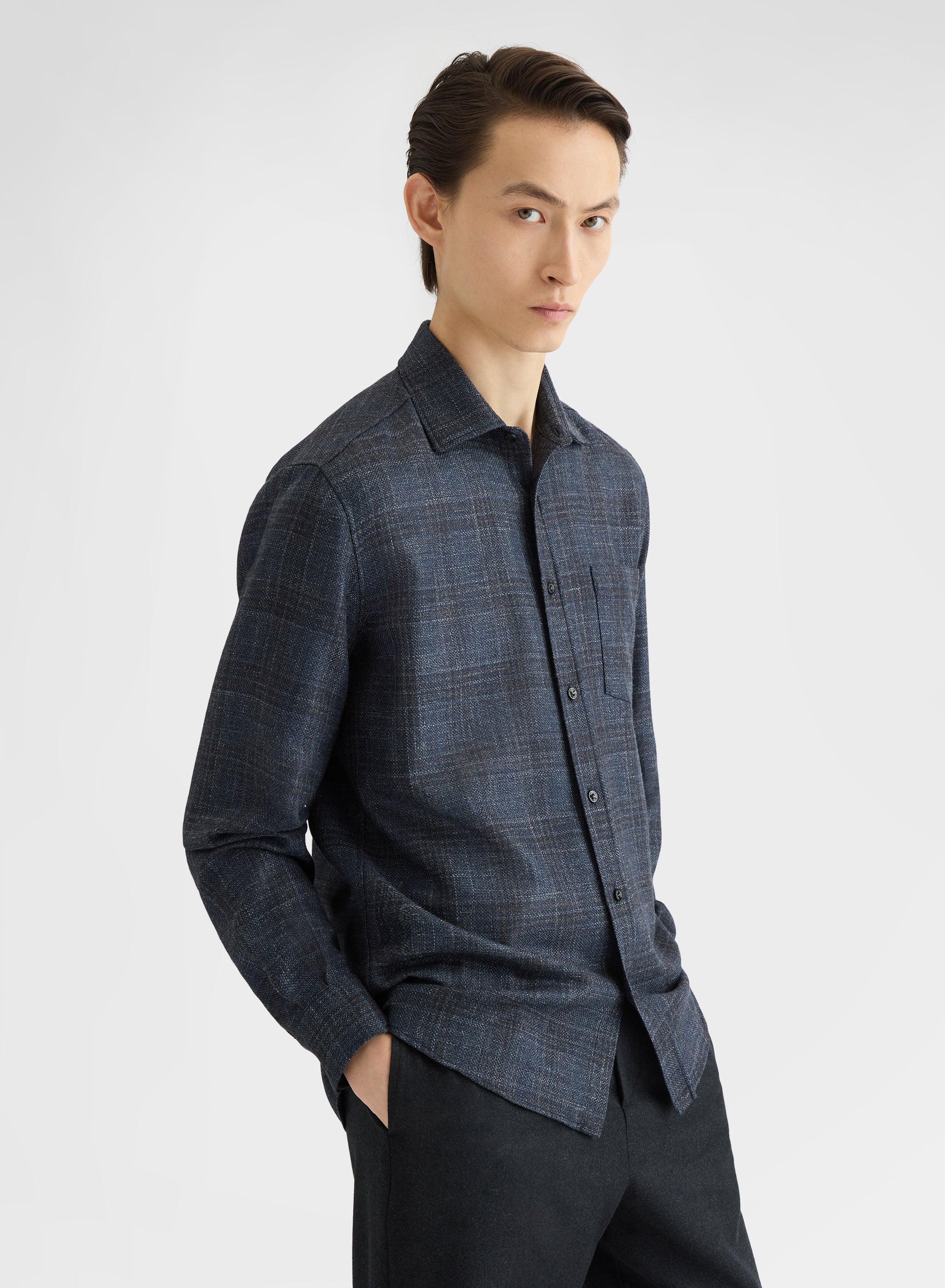 Man Fall Winter Shirts | Agnona Wool & Cotton Shirts