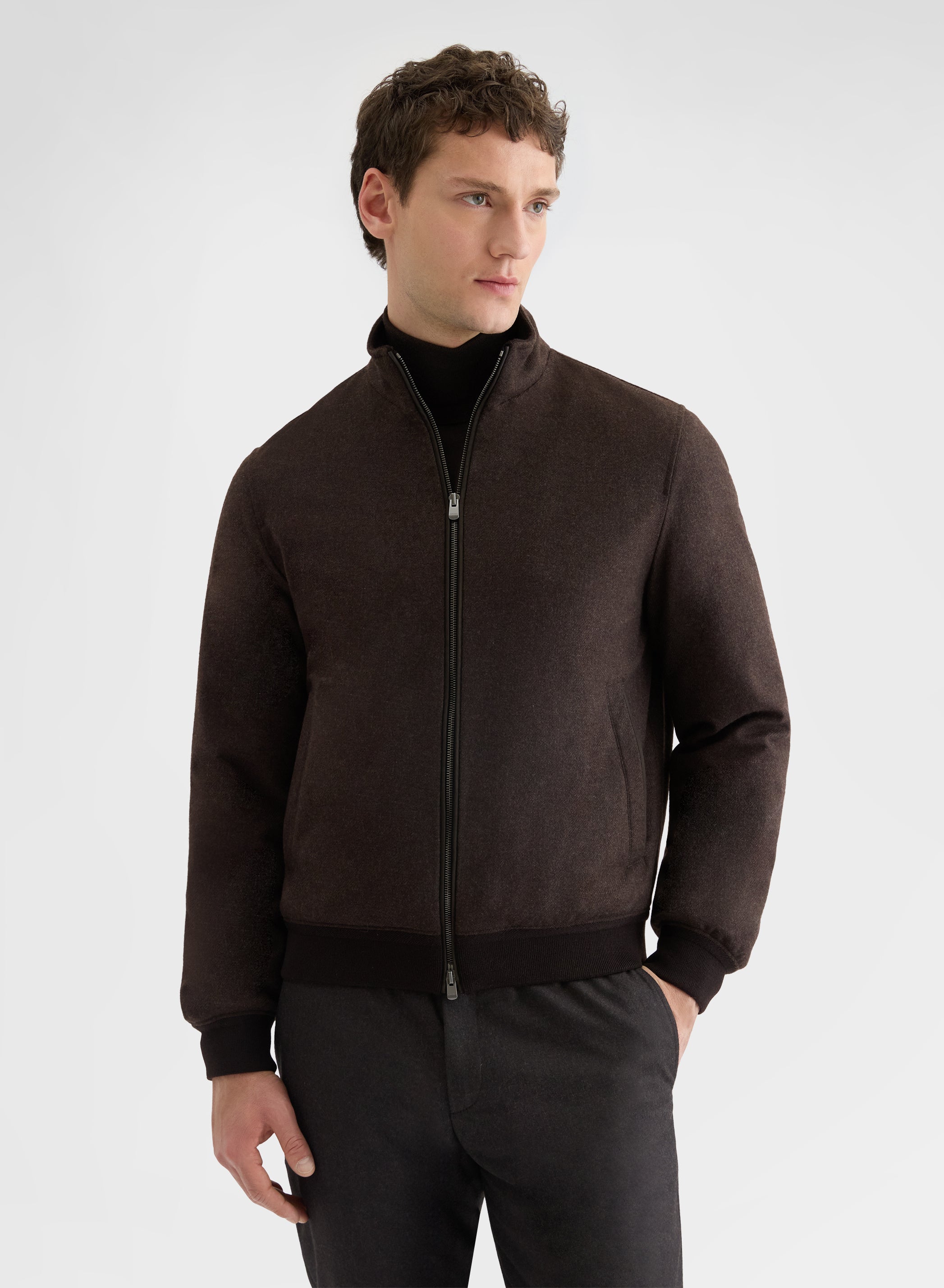 RAINWEAVER CASHMERE HIGH NECK BOMBER