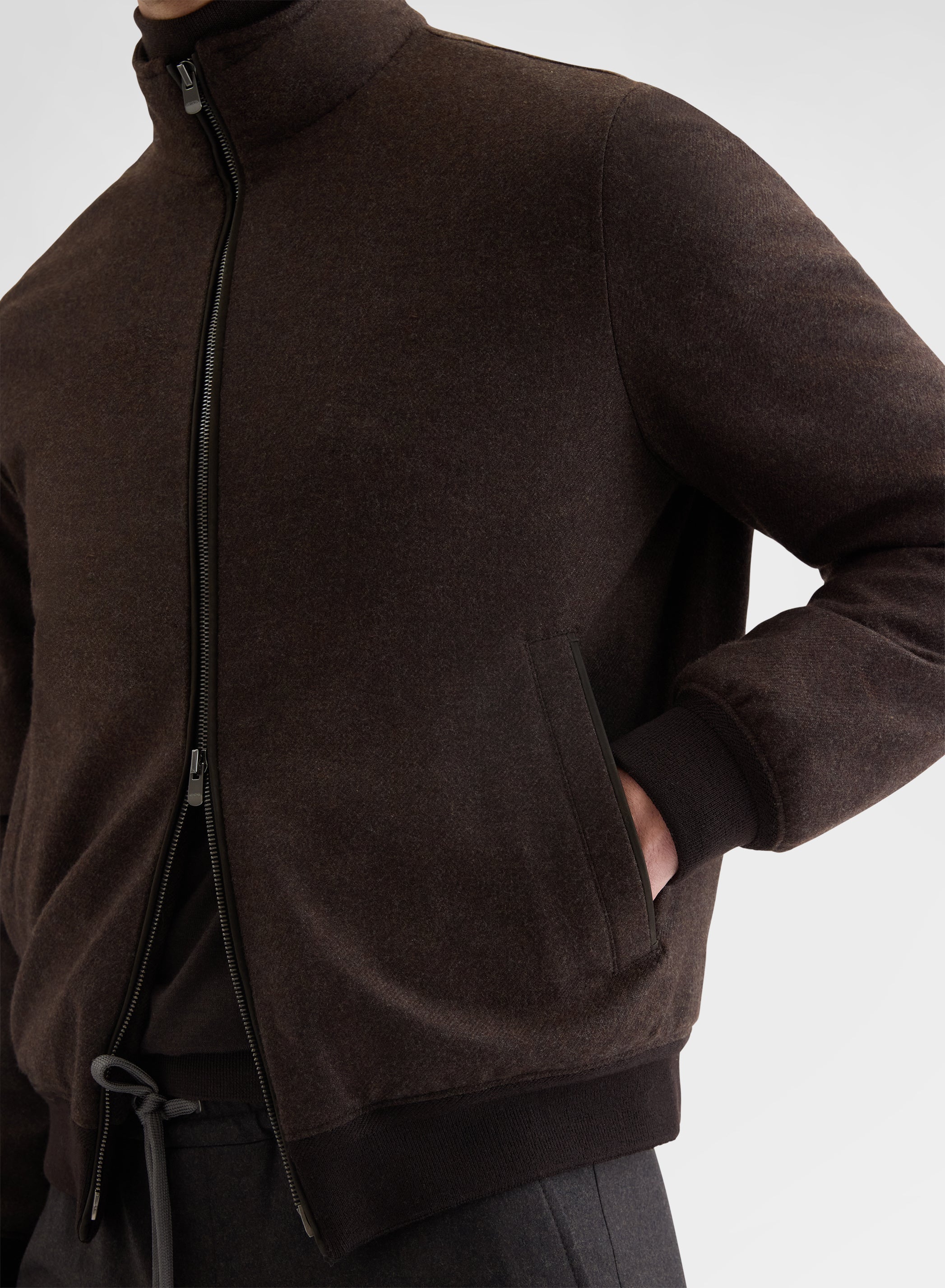 RAINWEAVER CASHMERE HIGH NECK BOMBER
