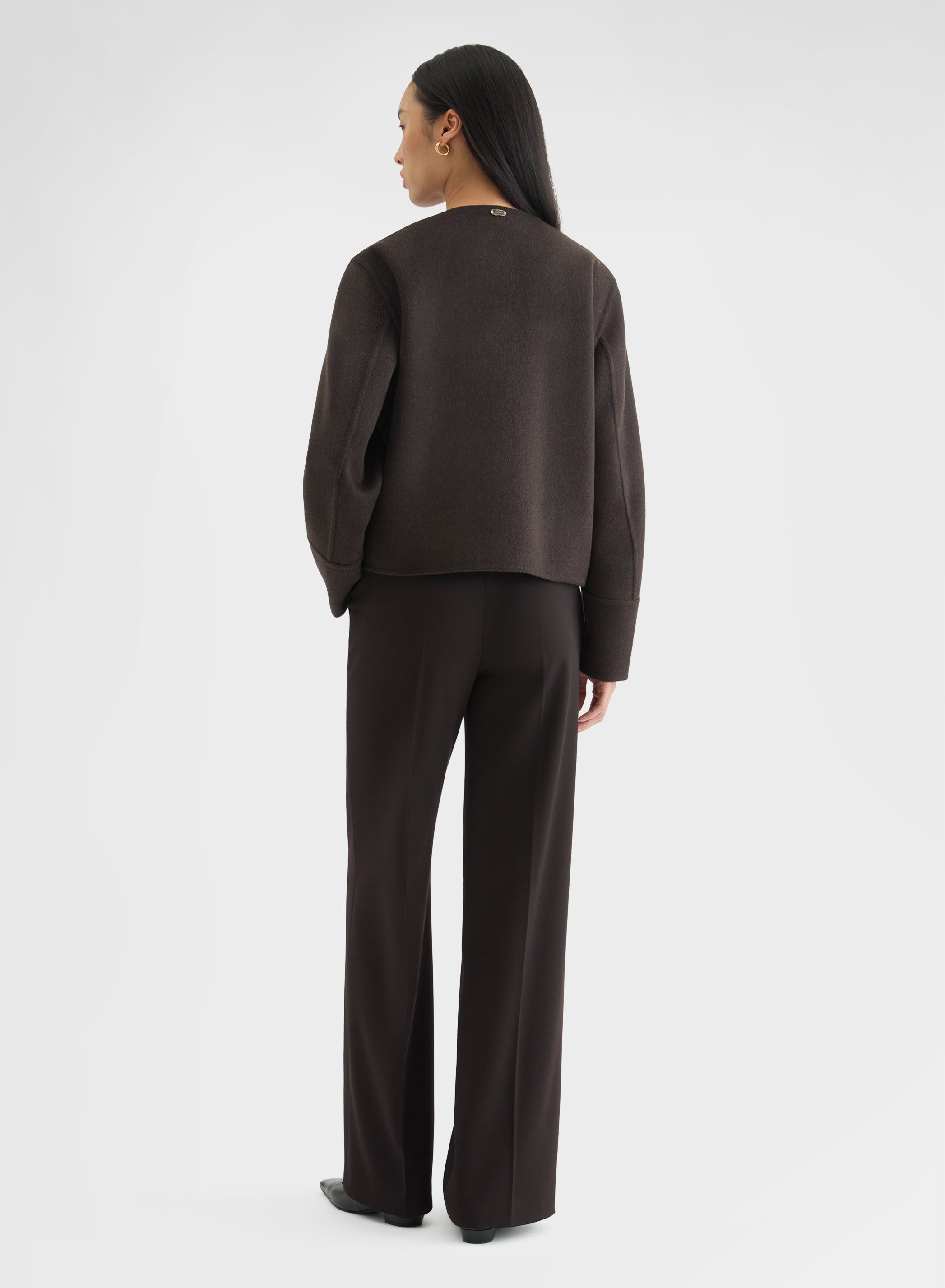 CASHMERE DOUBLE FACE CROPPED JACKET