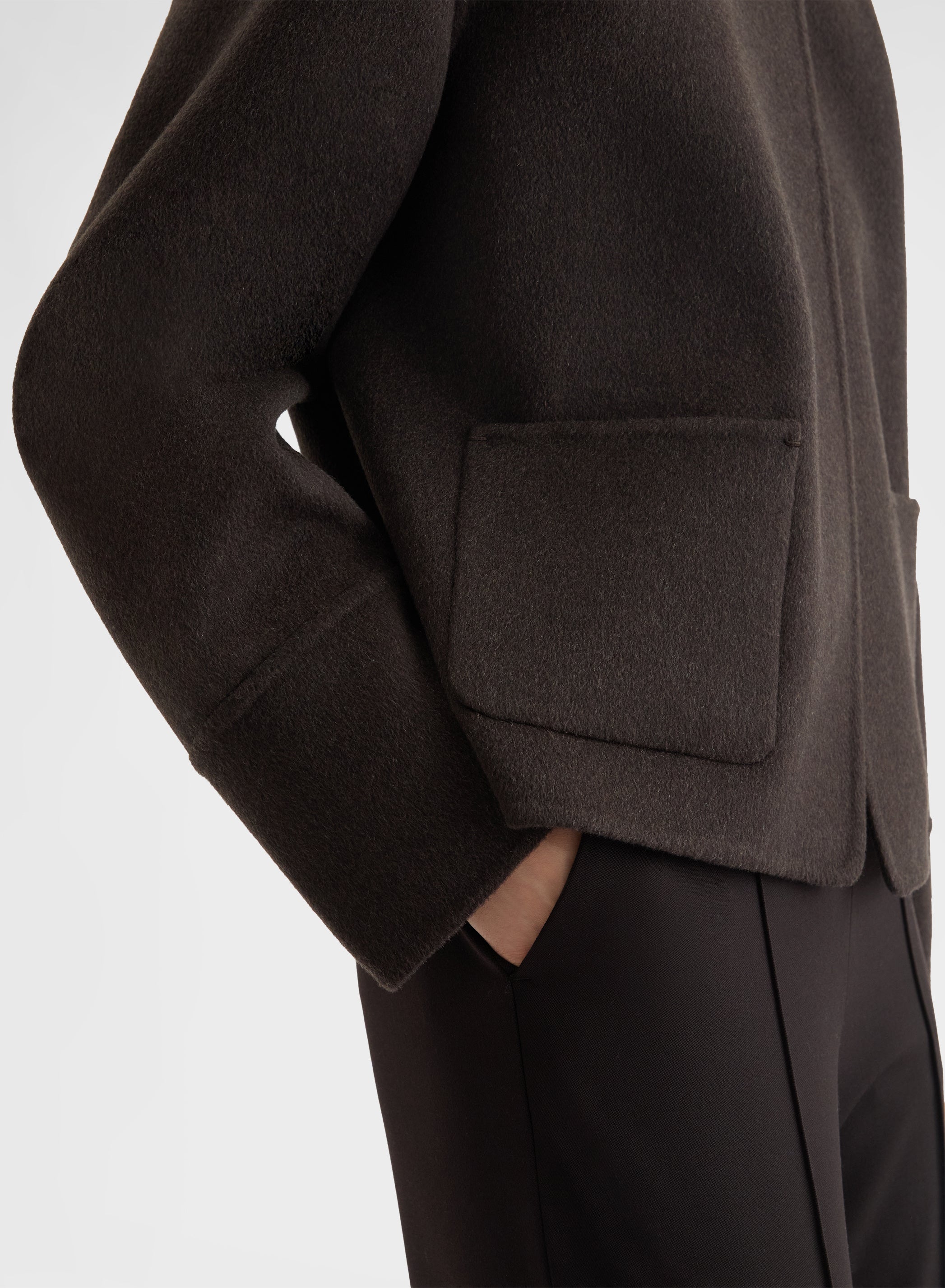 CASHMERE DOUBLE FACE CROPPED JACKET