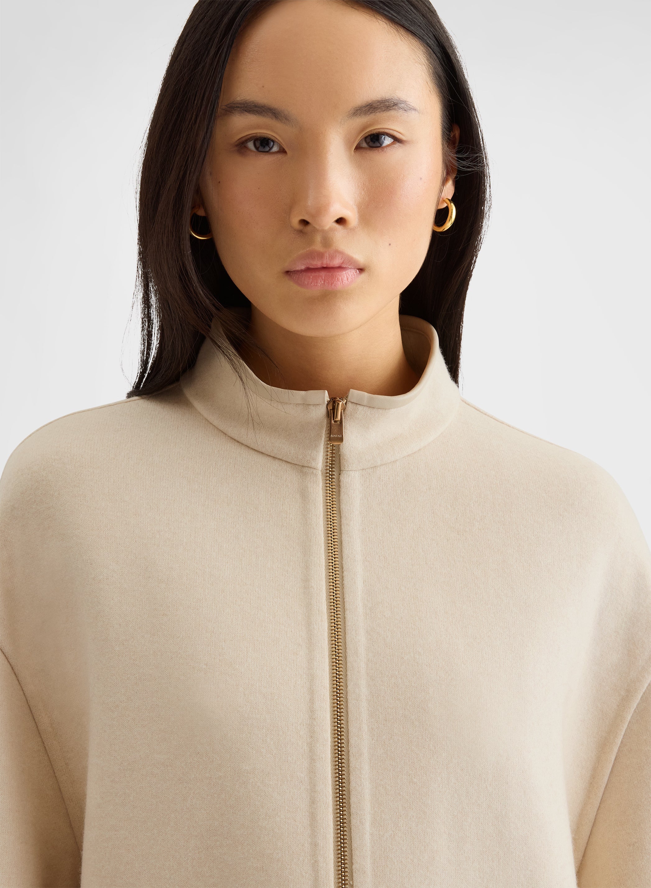 B-JERSEY DOUBLE FACE HIGH NECK COAT
