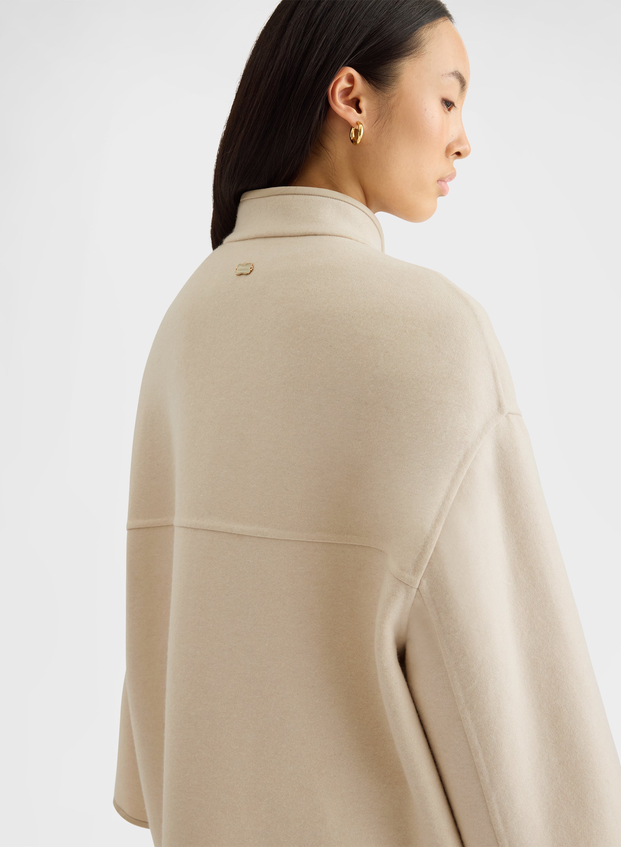 B-JERSEY DOUBLE FACE HIGH NECK COAT