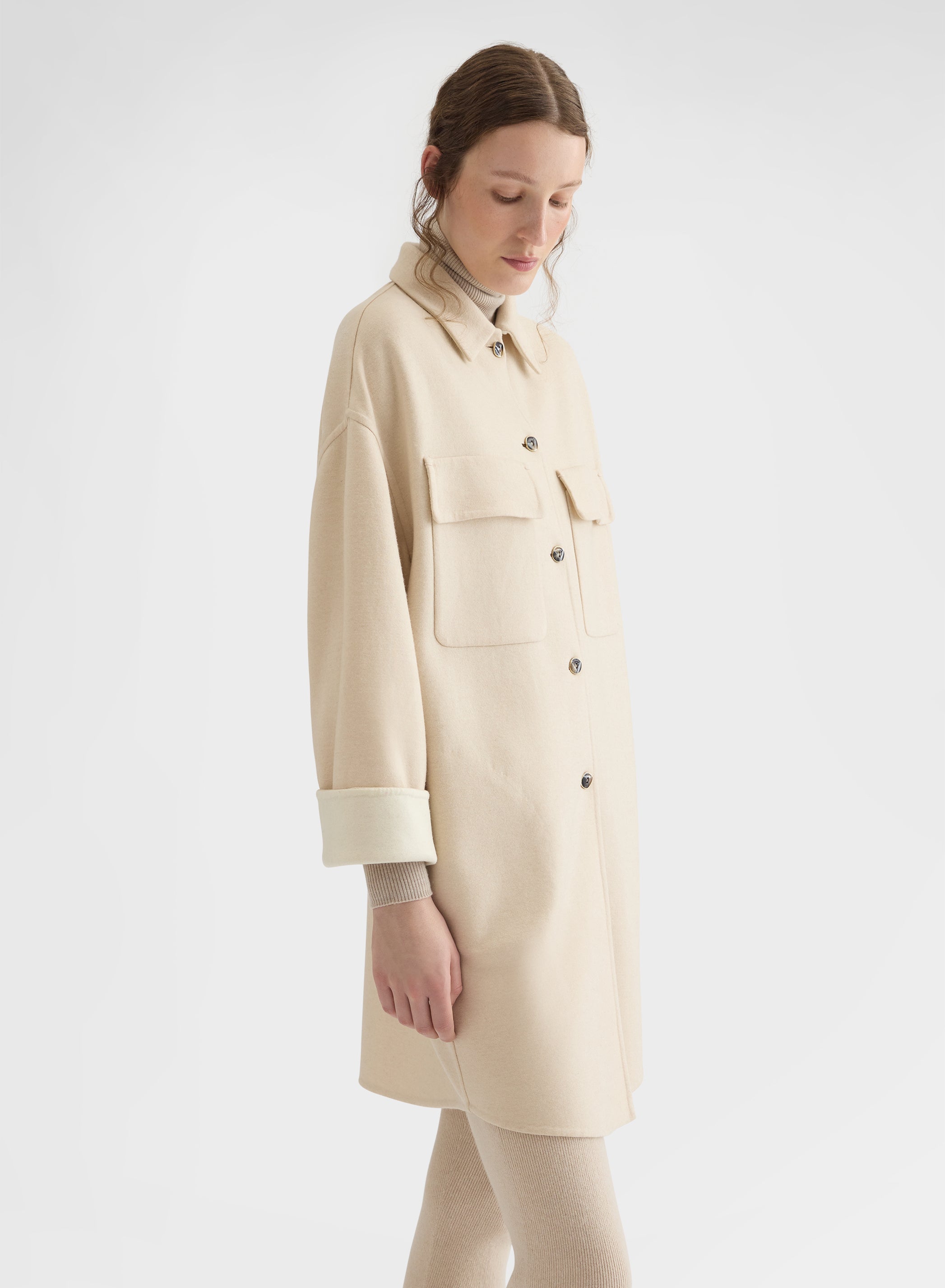 B-JERSEY DOUBLE FACE OVERSHIRT