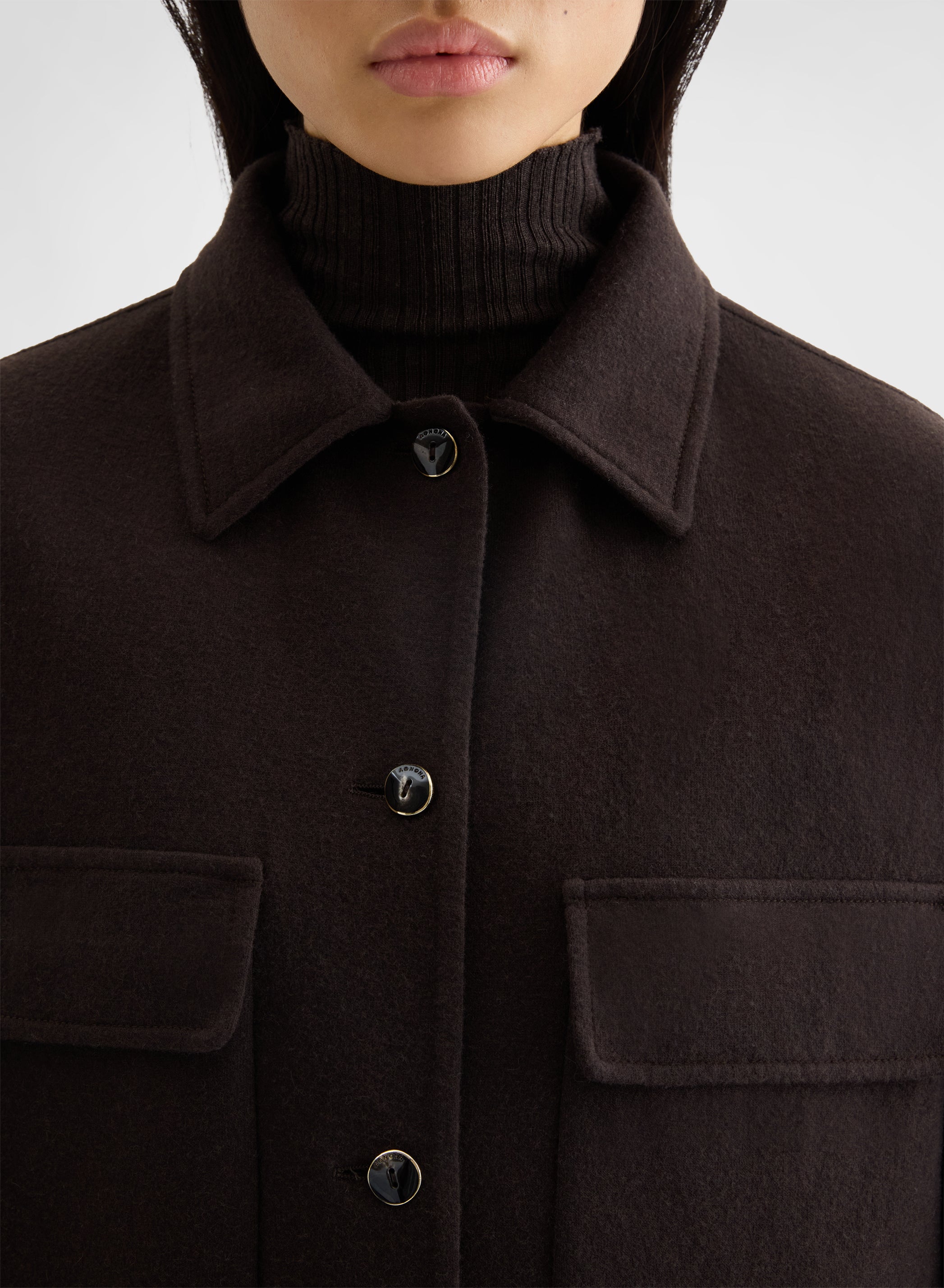 OVERSHIRT B-JERSEY DOUBLE FACE CHOCOLATE
