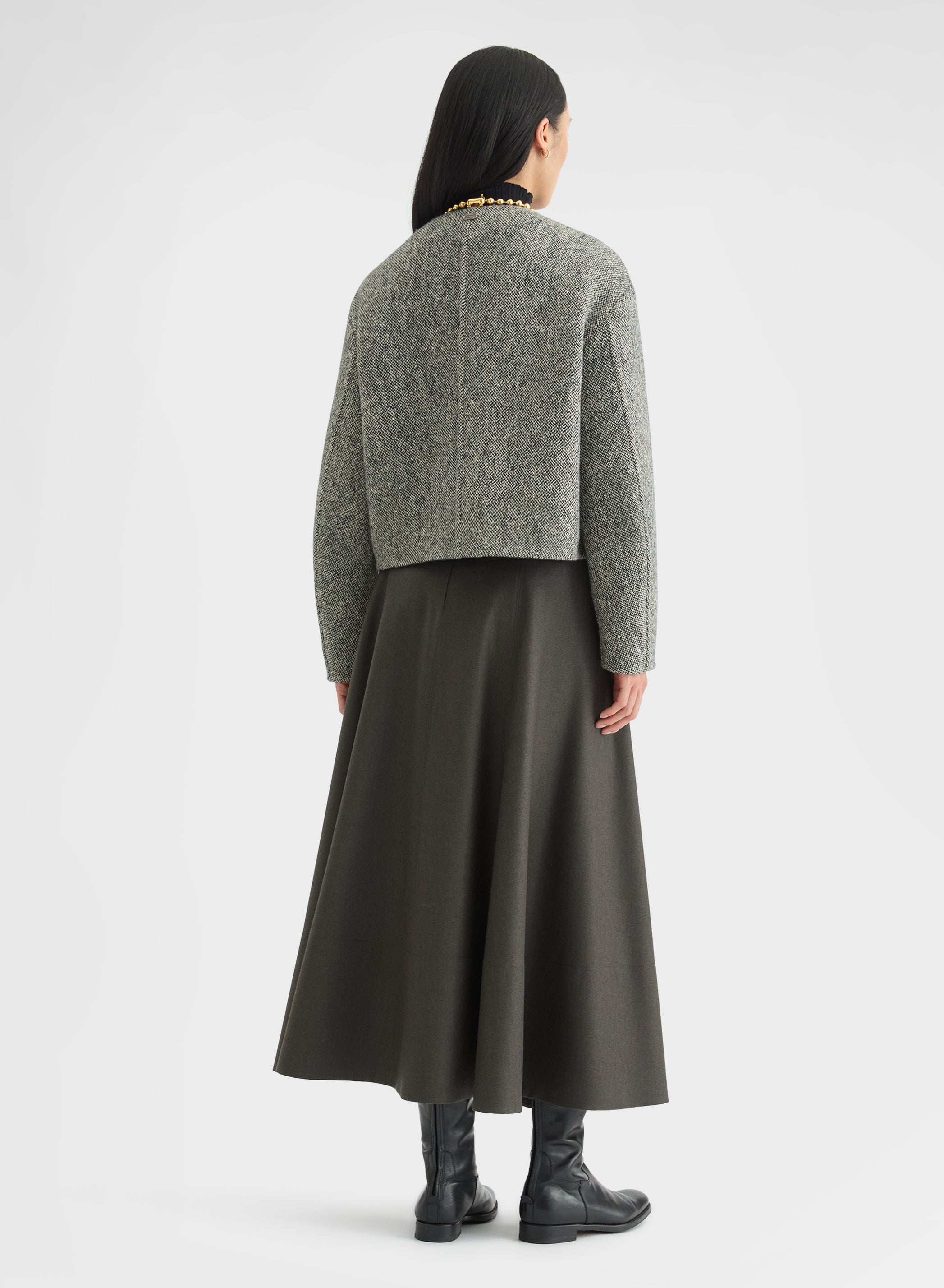 CASHMERE BLEND TWEED DOUBLE FACE CABAN CANVAS