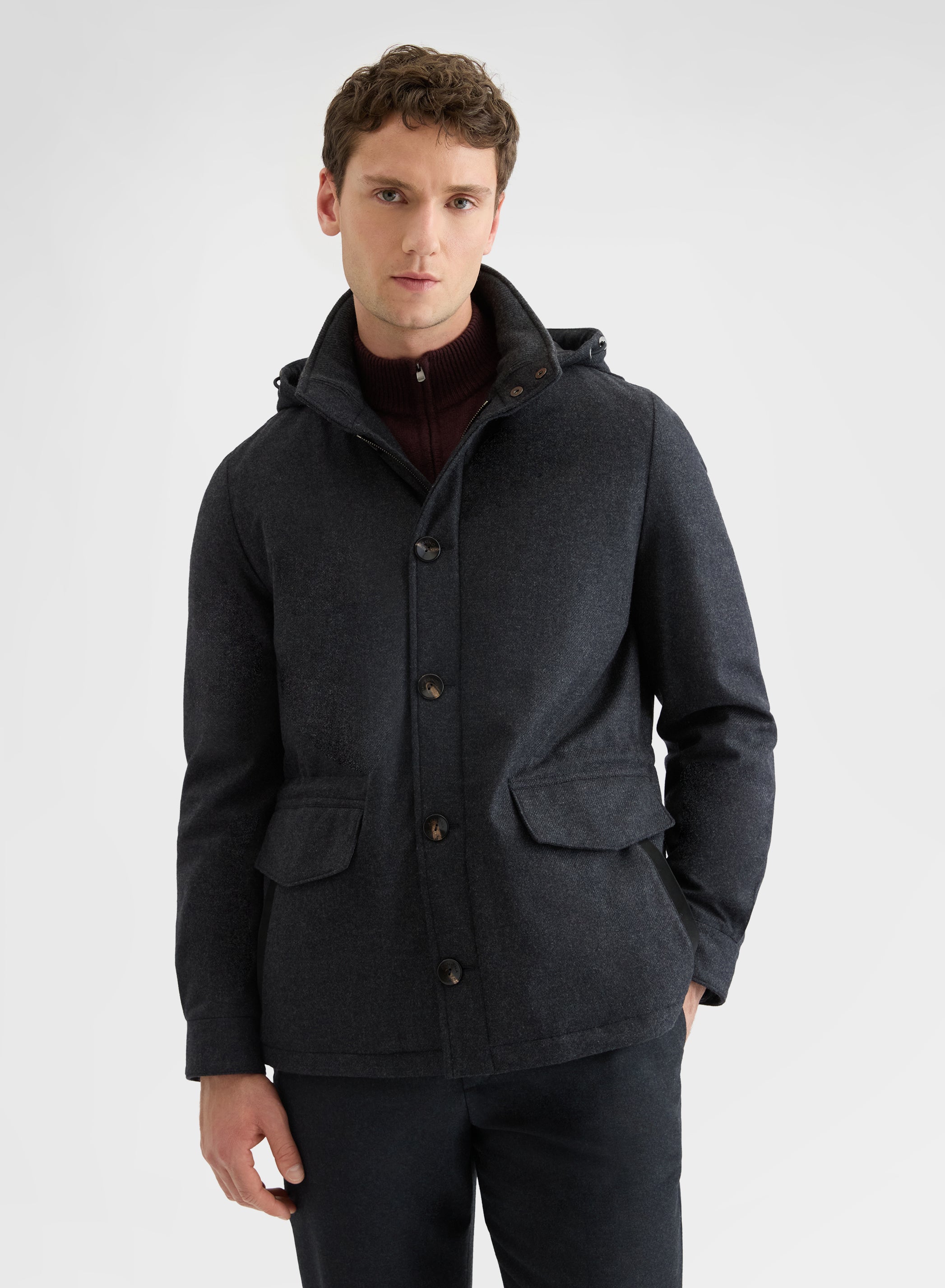 RAINWEAVER CASHMERE FIELD JACKET CHARCOAL