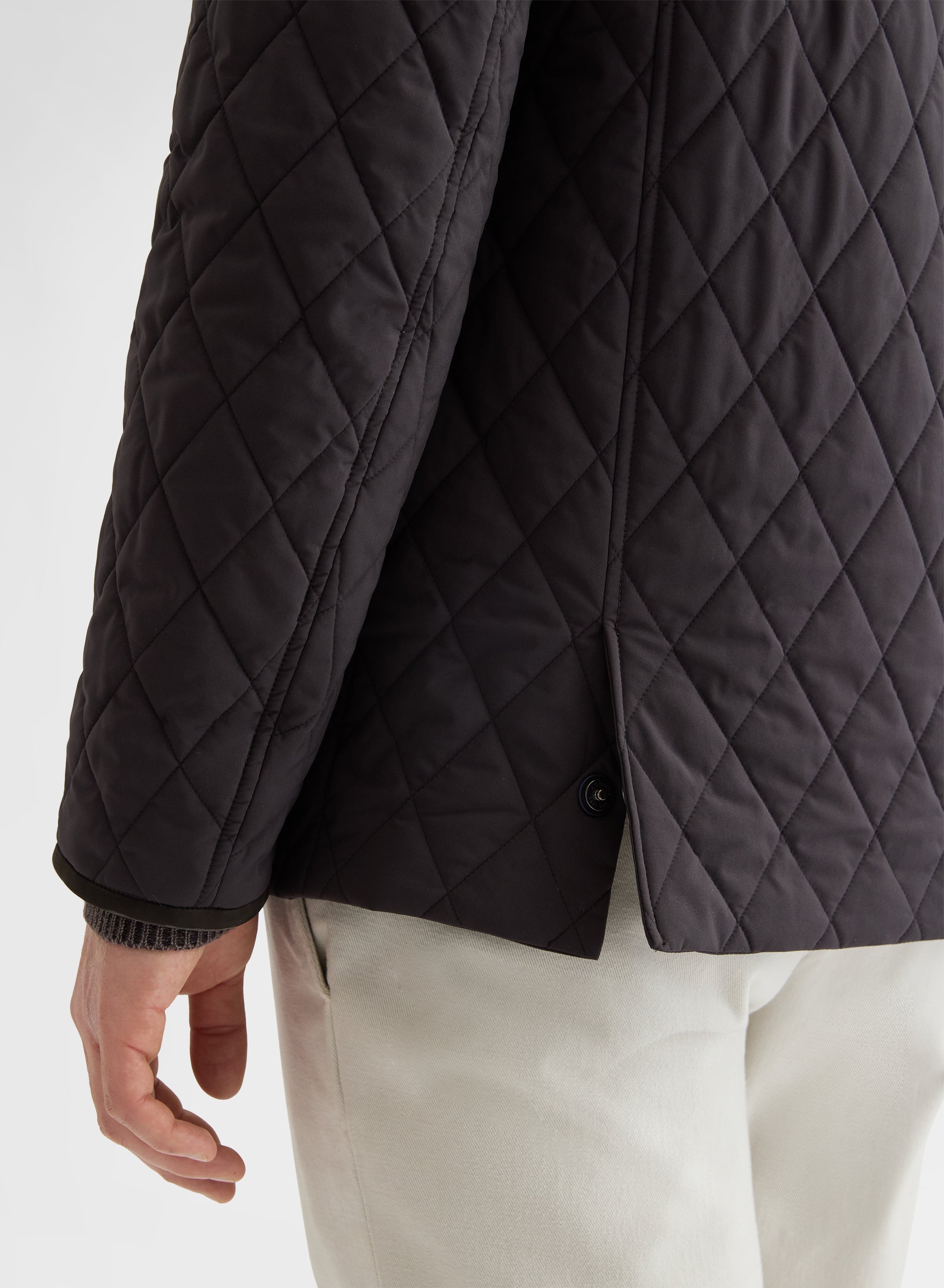 NYLON TECH TWILL QUILTED JACKET CHOCOLATE