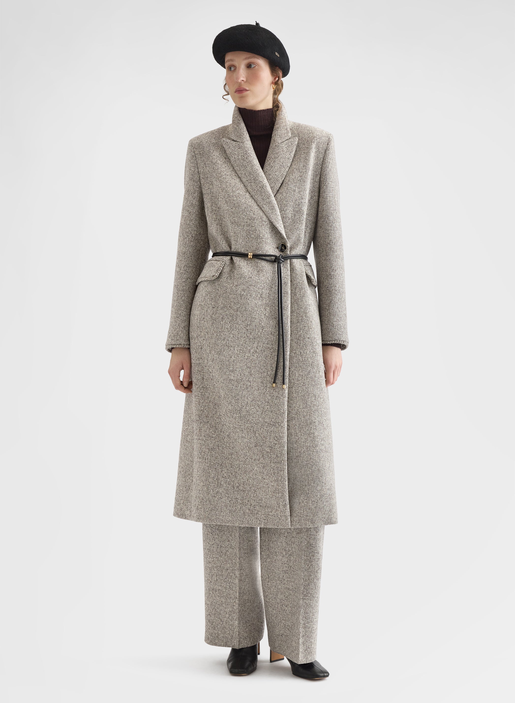 HEAVY MOULINE WOOL LONG COAT