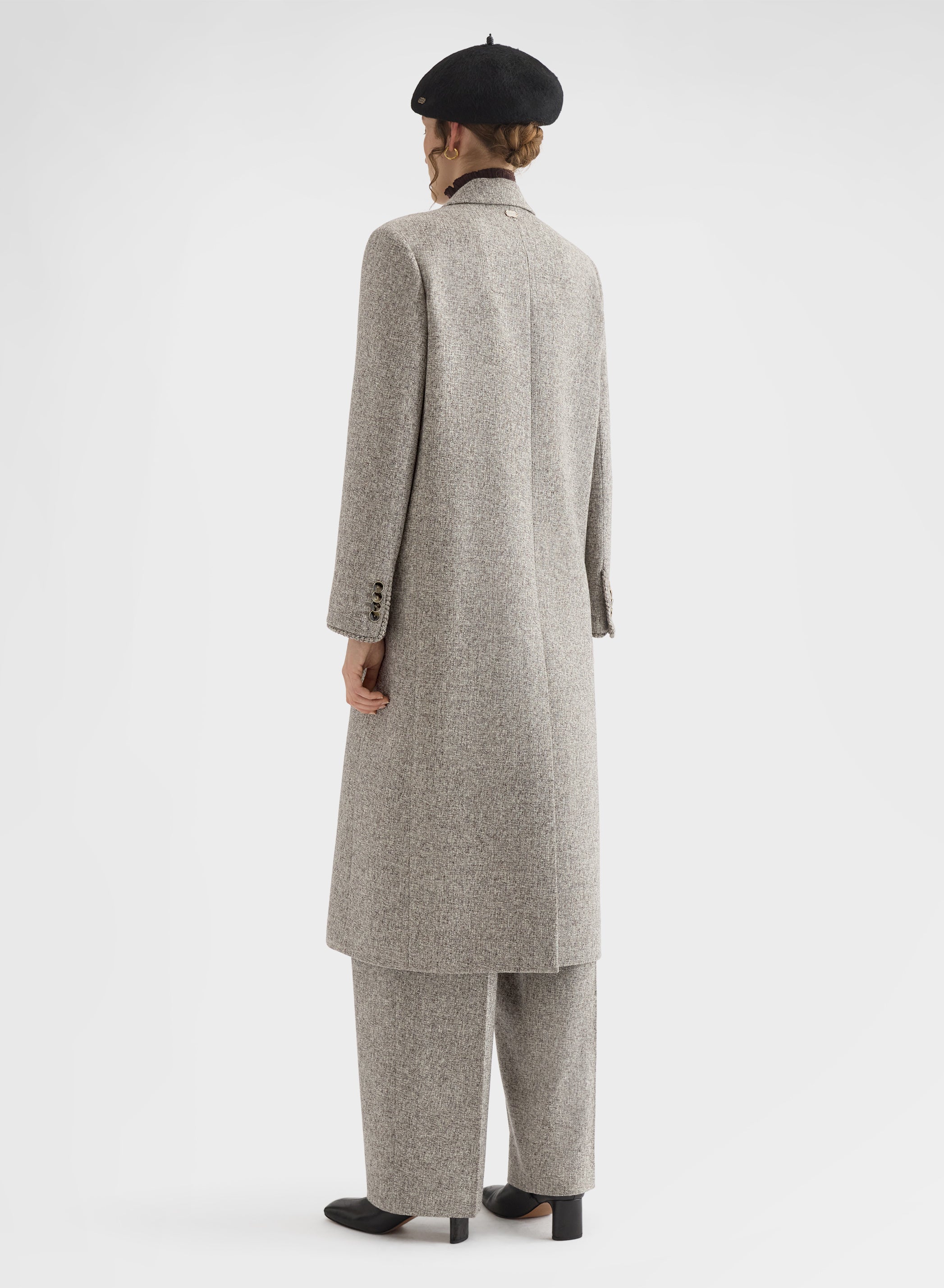 HEAVY MOULINE WOOL LONG COAT
