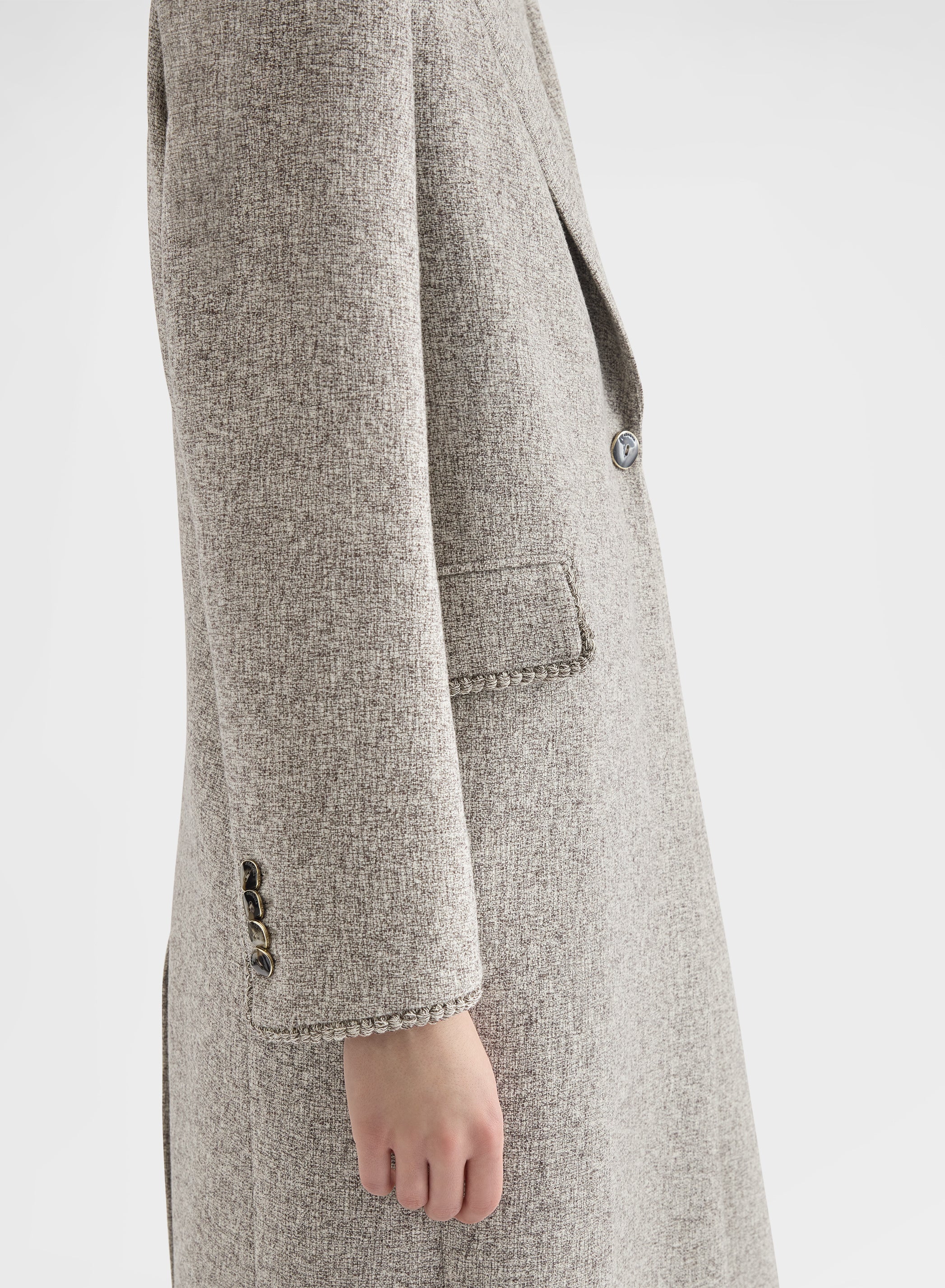 HEAVY MOULINE WOOL LONG COAT