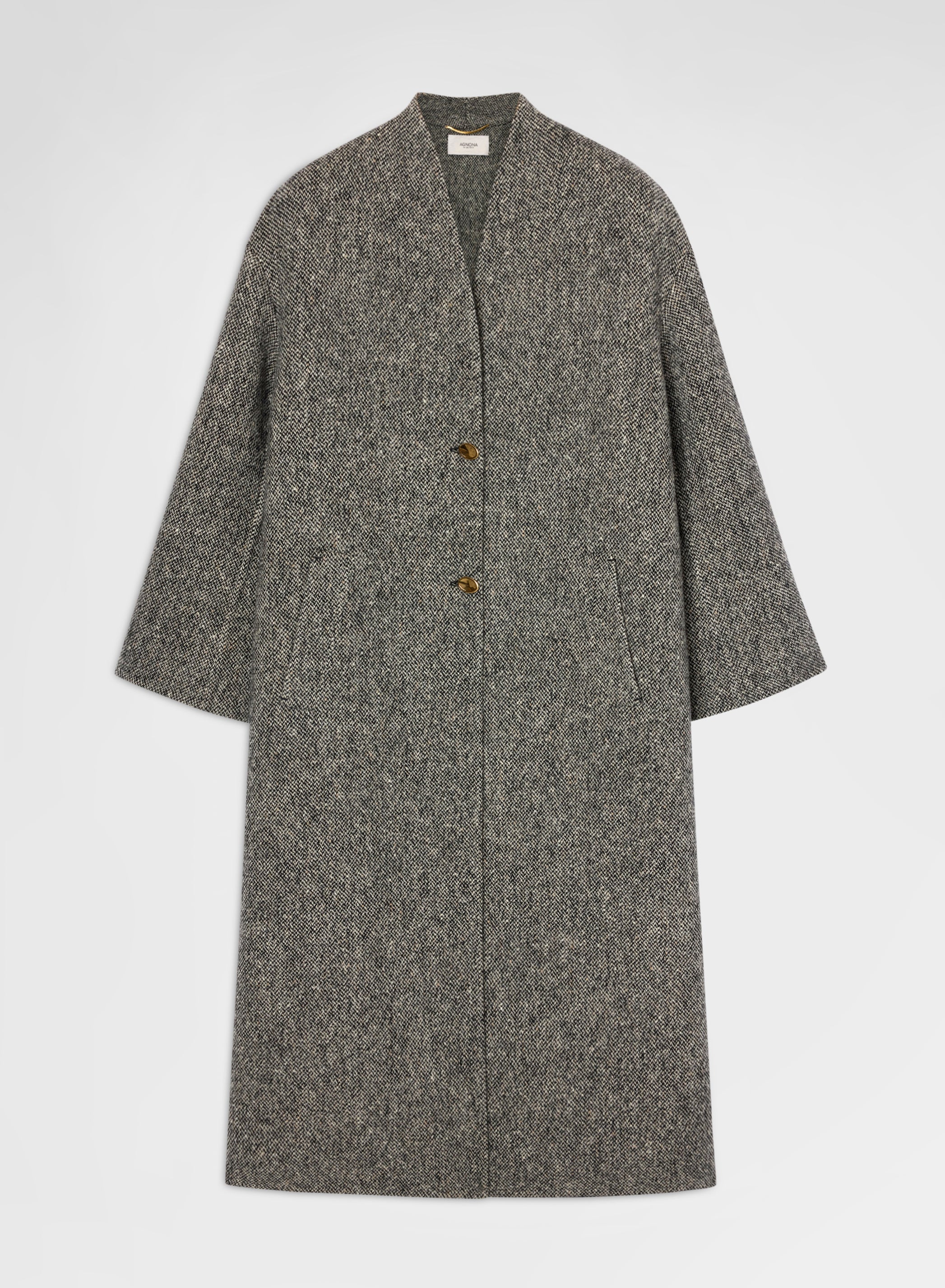 CASHMERE BLEND TWEED DOUBLE FACE COAT CANVAS