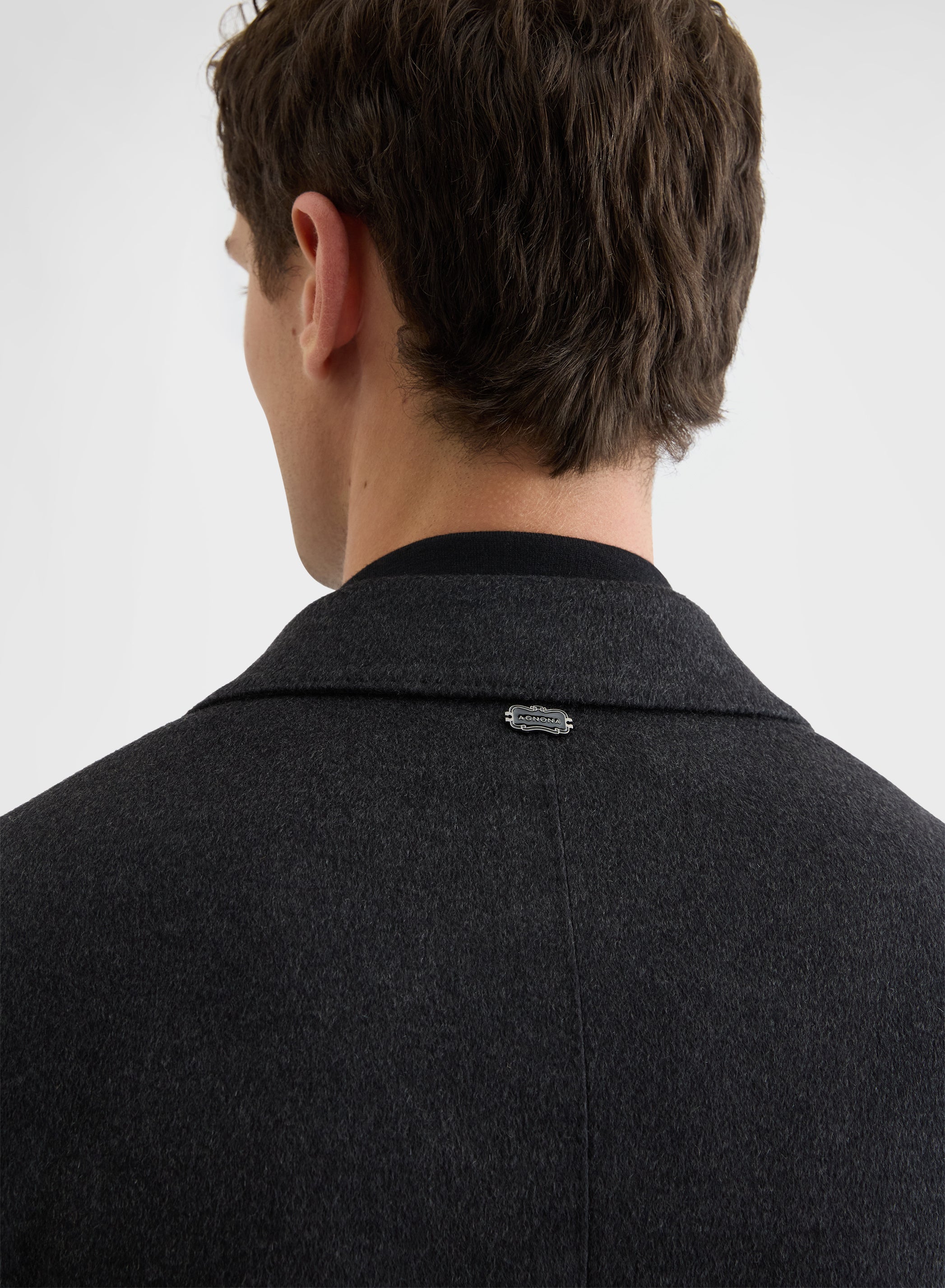 CASHMERE DRAP SINGLE BREASTED COAT CHARCOAL