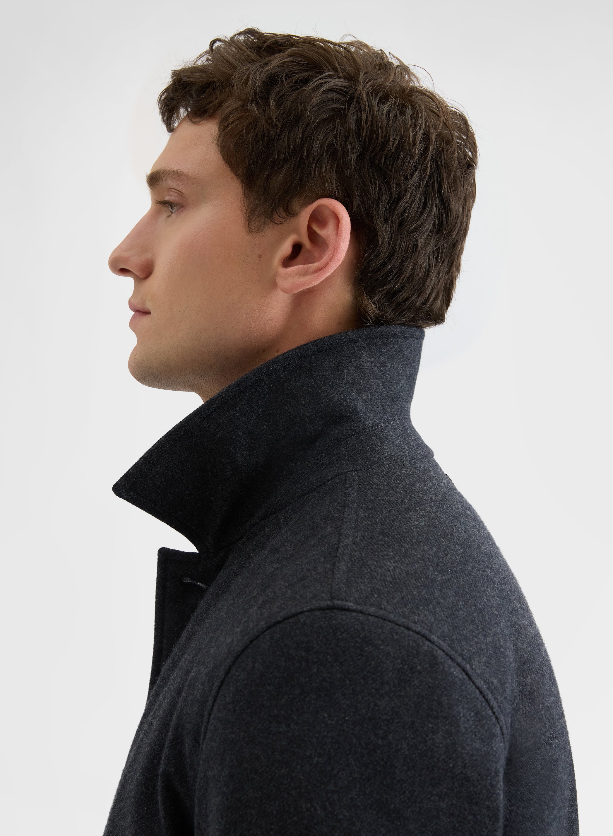 RAINWEAVER CASHMERE CAR COAT CHARCOAL
